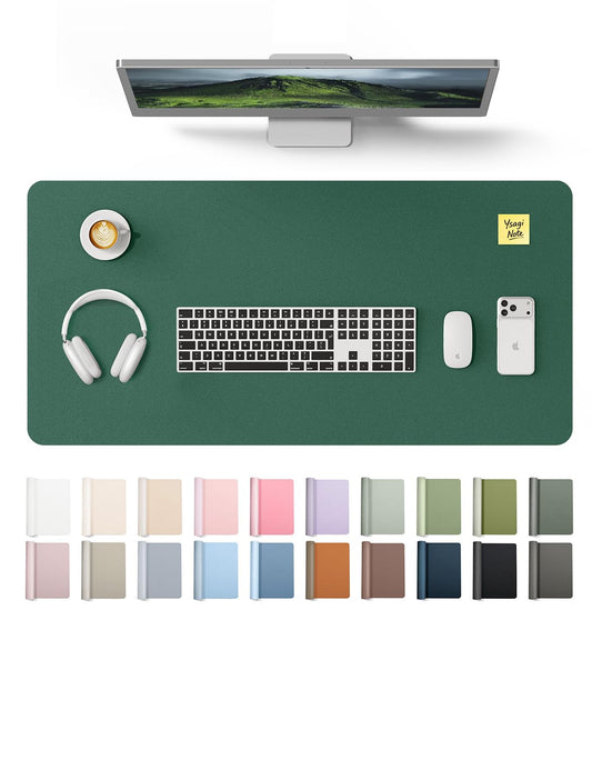 YSAGi Leather Desk Pad Protector, Office Desk Mat, Large Mouse Pad, Non-Slip PU Leather Desk