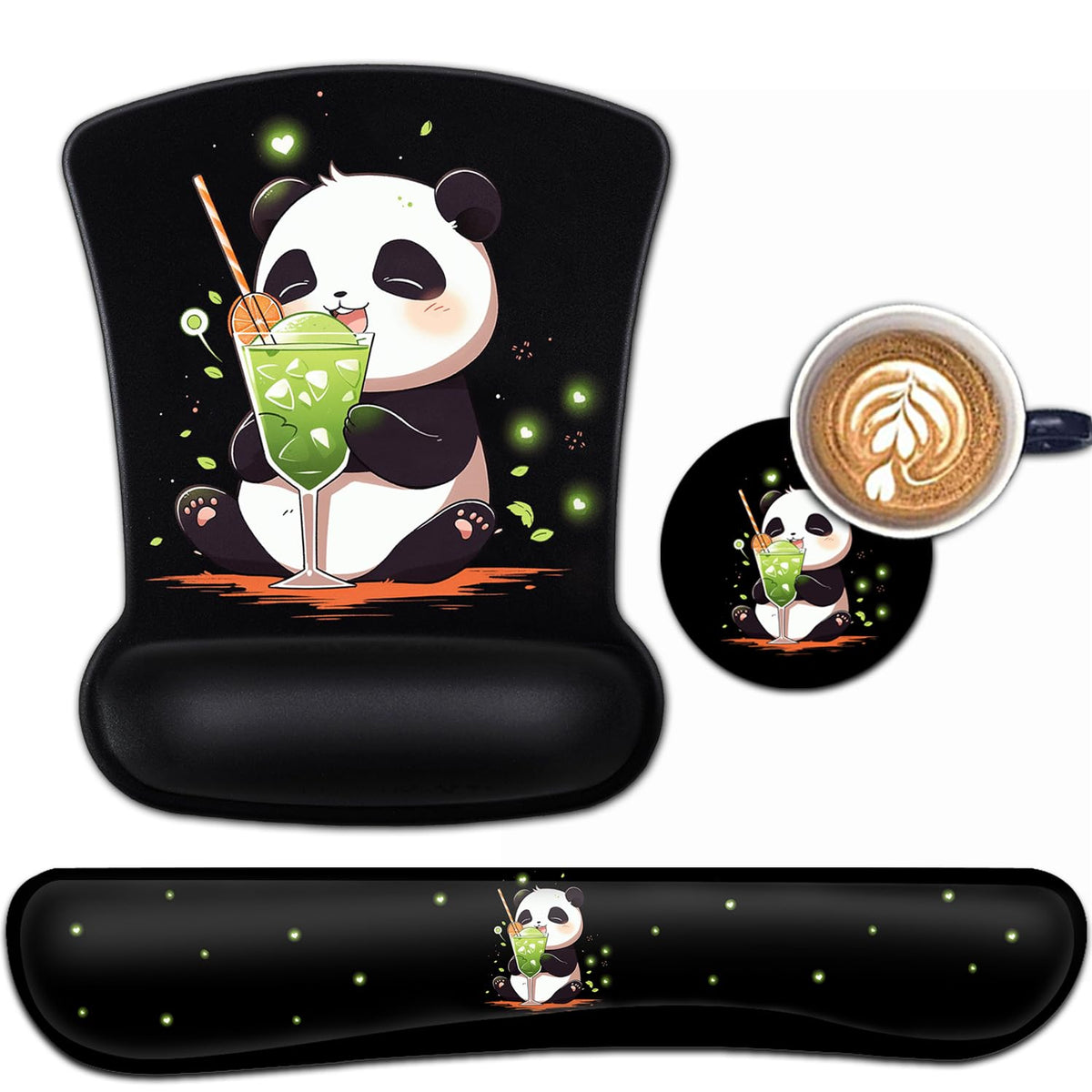 Keyboard Wrist Rest and Mouse Pad Wrist Support Set, Ergonomic Gel Mouse Pad Wrist Rest with