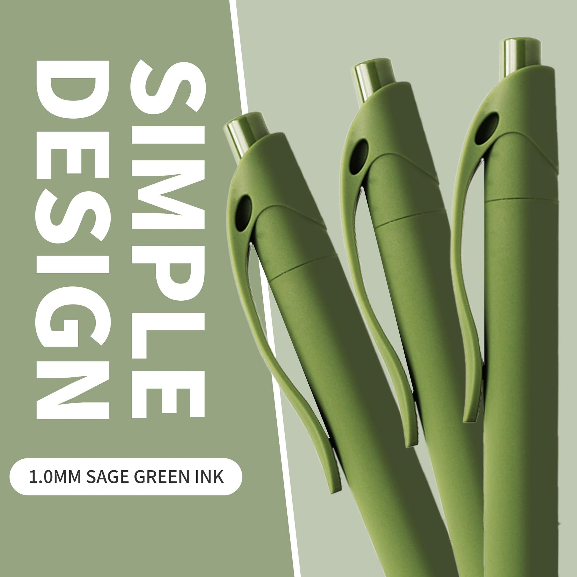deegtran Pens Bulk, 50 Pack No Bleed Sage Green Click Pen, Wholesale Retractable Ballpoint Pens