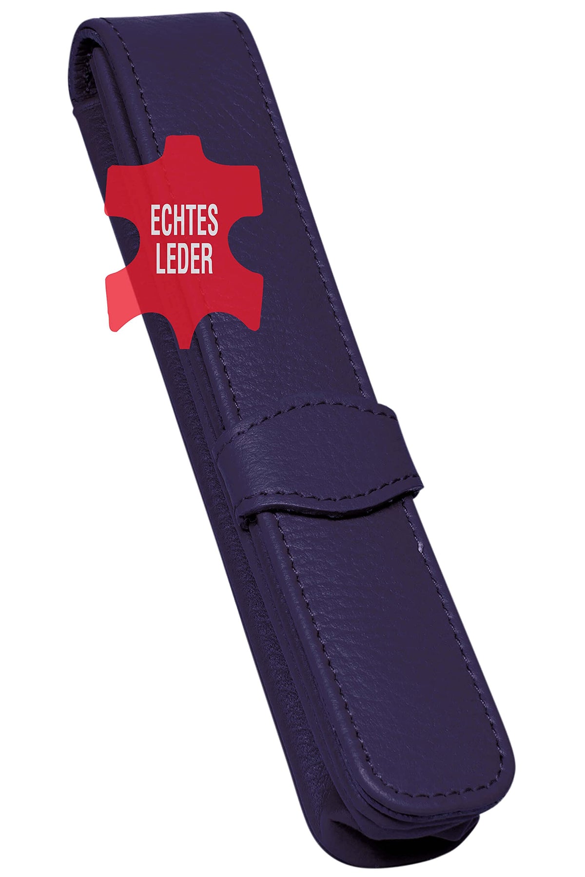 ONLINE Leather Pen case, Made of Genuine Leather, Blue, for one Pen, Slim, an Elegant Accessory for