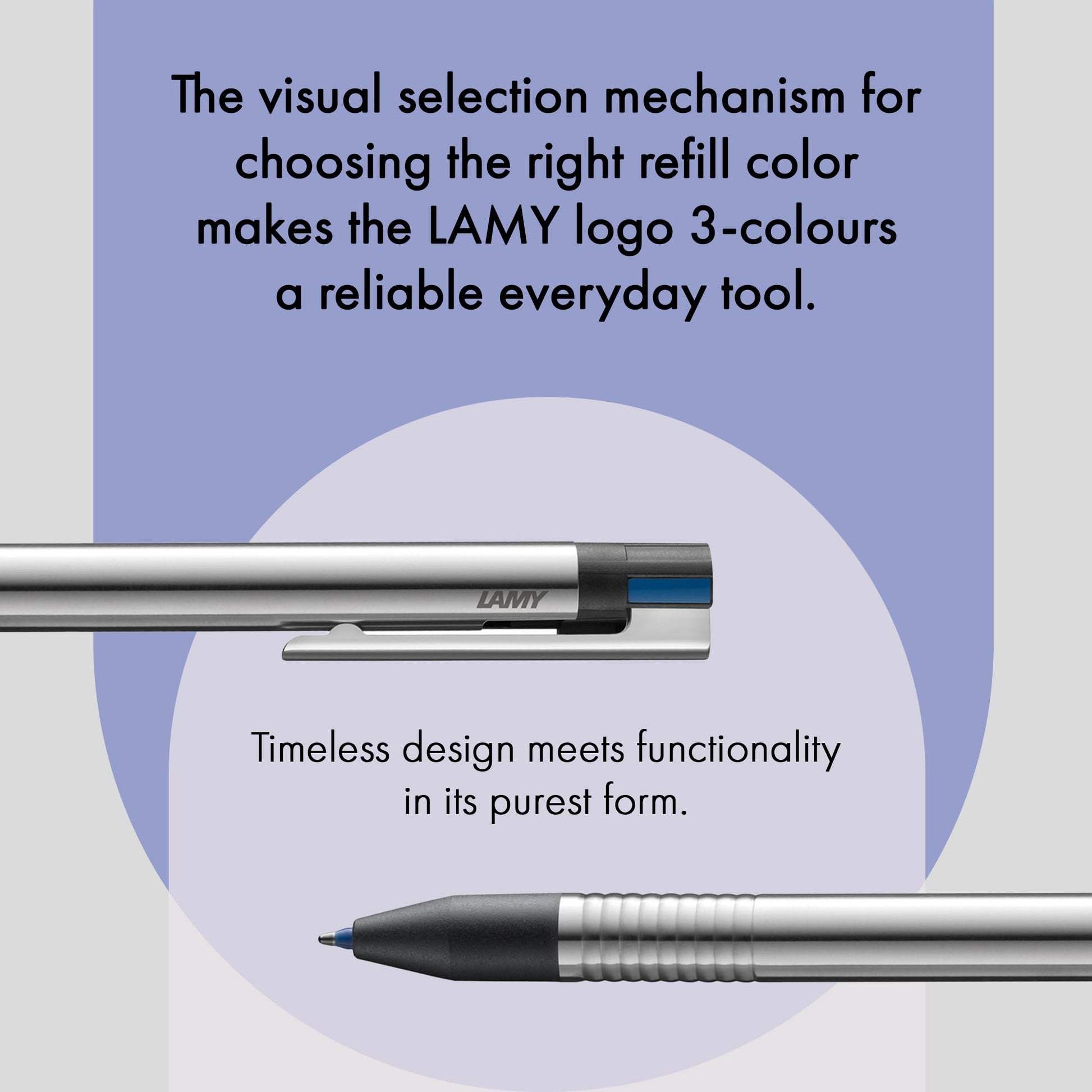 Lamy logo 3-colours - multicoloured ballpoint pen (black, blue, red) with a sight dial mechanism in