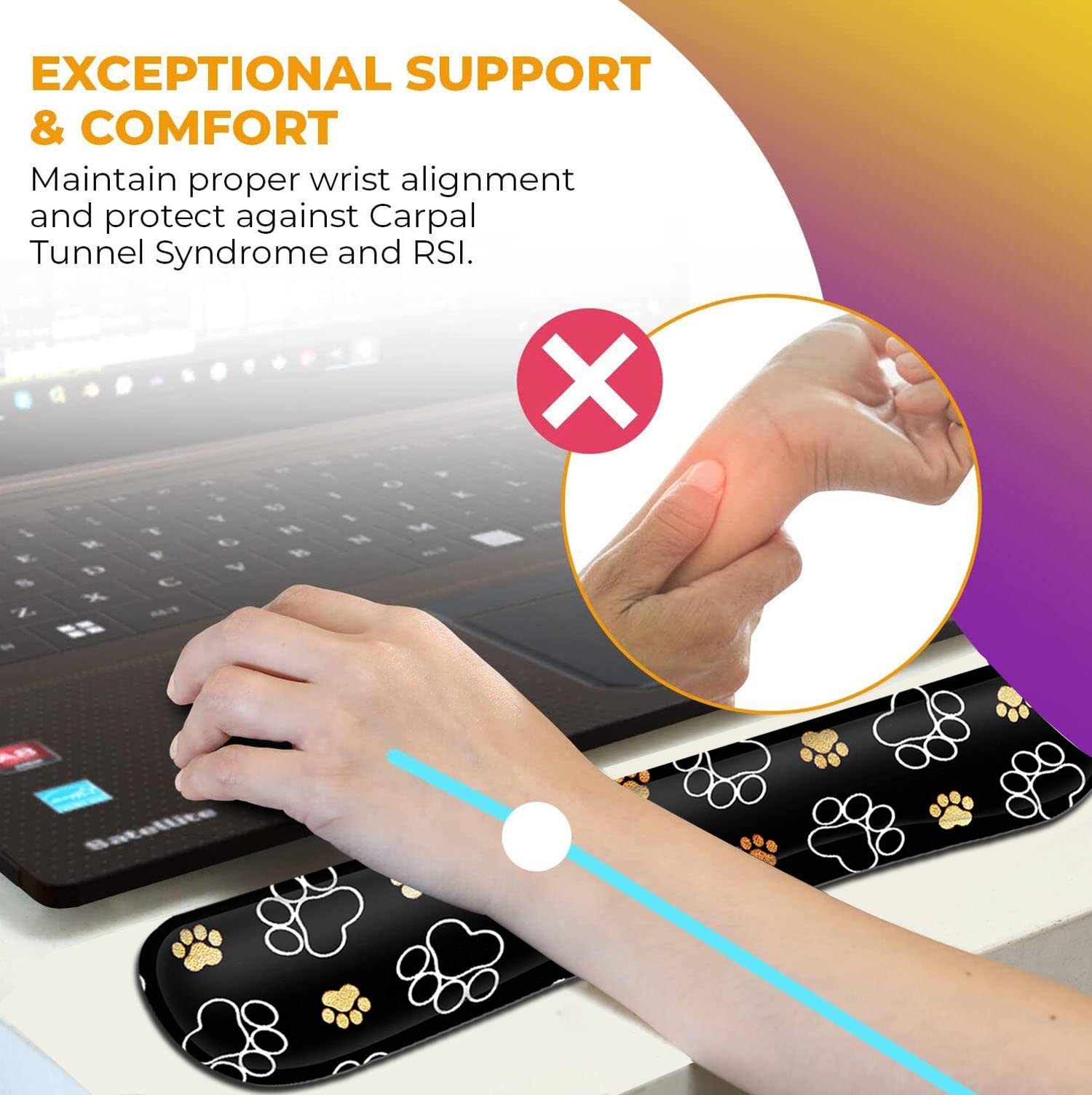 Ergonomic Mouse Pad with Wrist Support Gel Mouse Pad, Non-Slip Laptop Computer Keyboard Mousepad