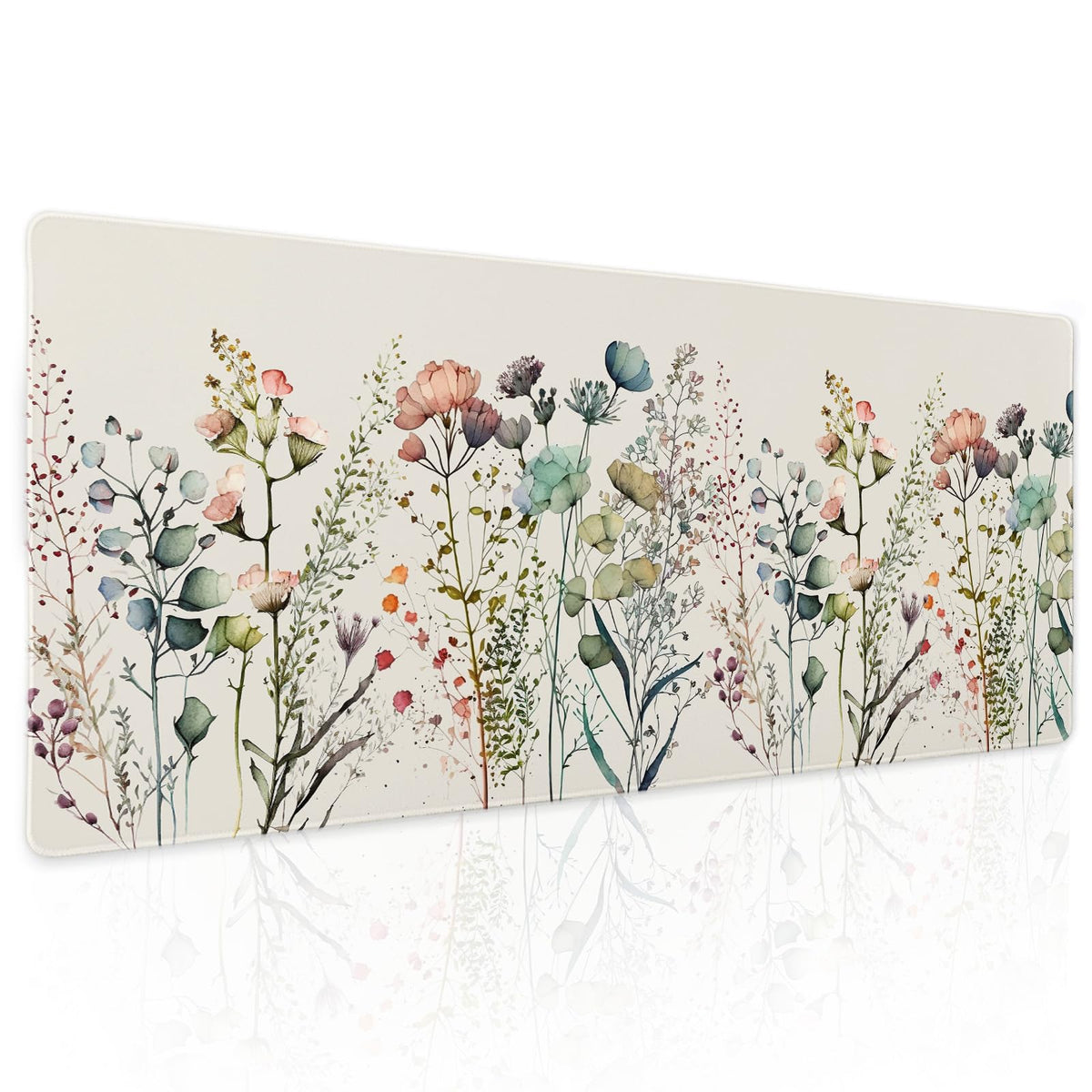 Cute Wild Flowers Mouse Pad XL Boho Aesthetic Floral Chic Plant Extended Table Mat 80X30cm Non-Slip