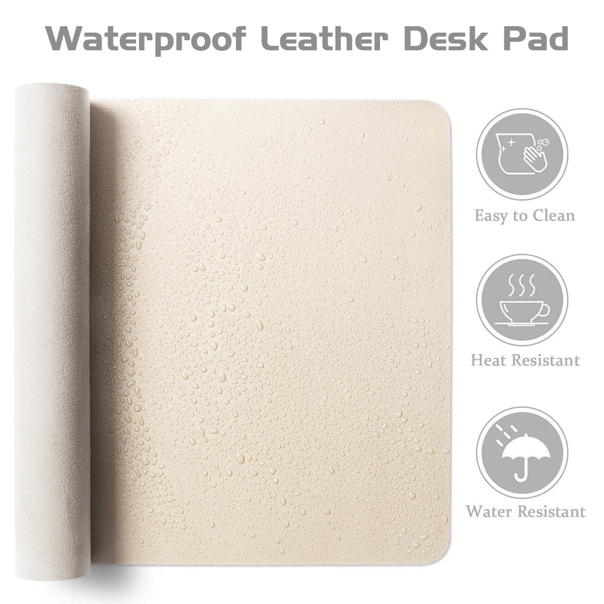 Aothia Leather Desk Pad Protector, Office Desk Mat, Large Mouse Pad, Laptop Desk Pad, Non-Slip PU