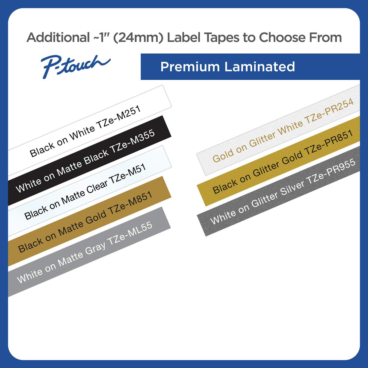 Brother Genuine P-Touch TZE-252 Tape, 1" (24 mm) Standard Laminated P-Touch Tape, Red on White