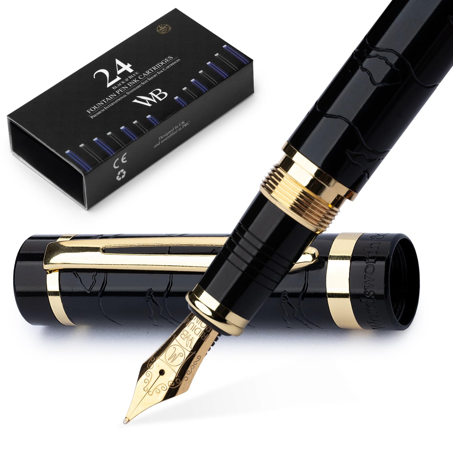 Wordsworth & Black Primori Luxury Fountain Pen Set for Writing, Medium Nib