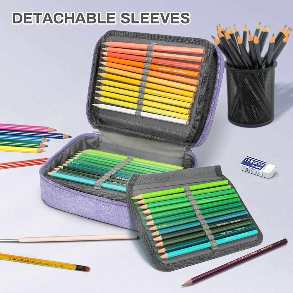 Number-one Large Capacity Pencil Case, 72 Slots Colored Pencil Pouch Bag Portable Pencil Holder