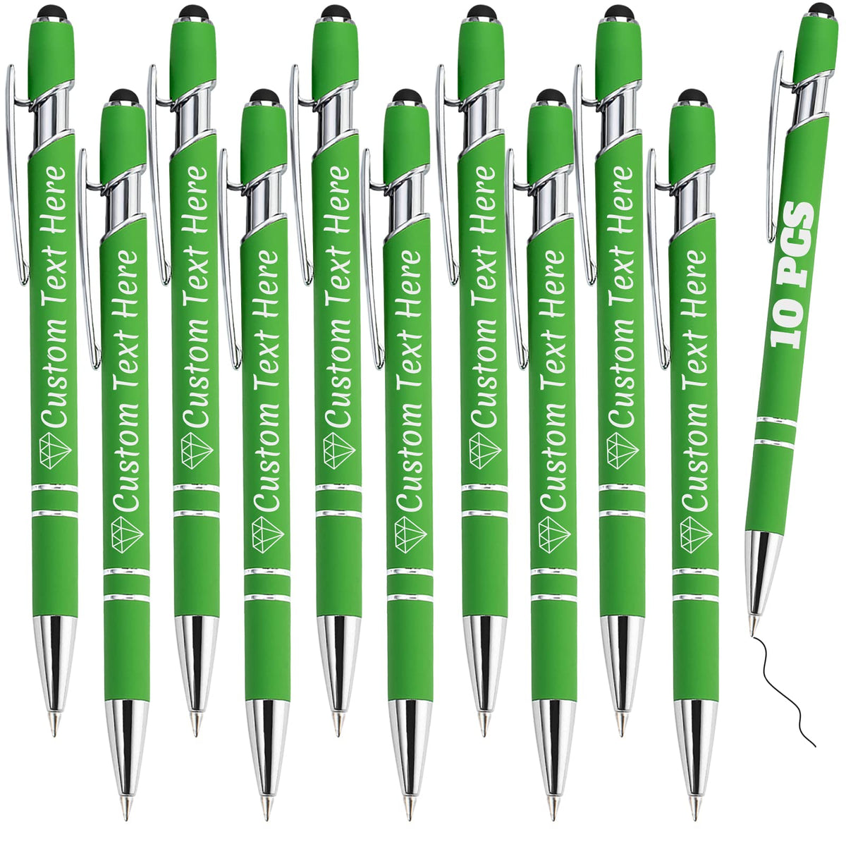 Personalized Pens Bulk 10 with Name Custom Engraving Ballpoint Pens with Stylus Tip Customized
