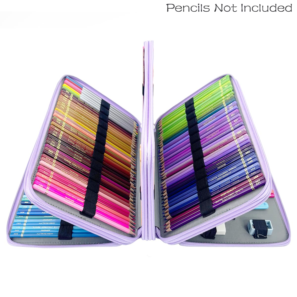 YOUNGCOL 300-Capacity Colored Pencil Case Pen Organizer (Purple)