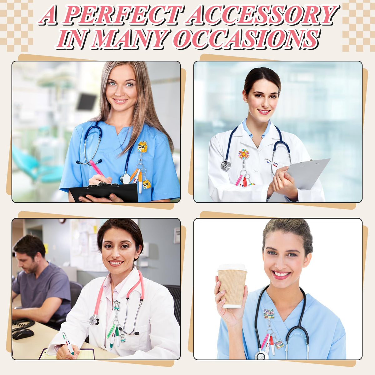Henoyso Nurse Badge Reel Bulk,54 Pcs,Funny