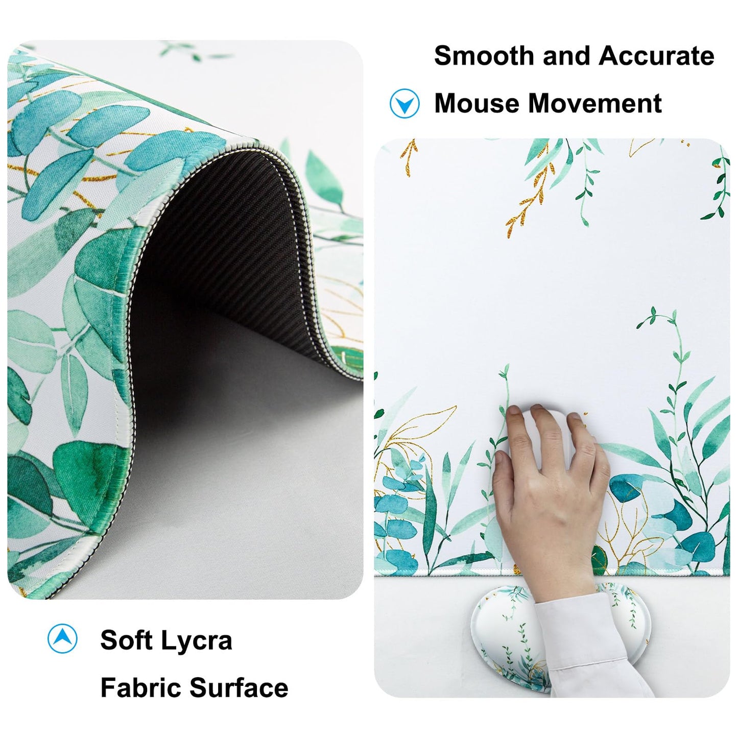 4 in 1 Mouse Pad and Keyboard Wrist Rest,Large Desk Mat,Coaster Set-Tree