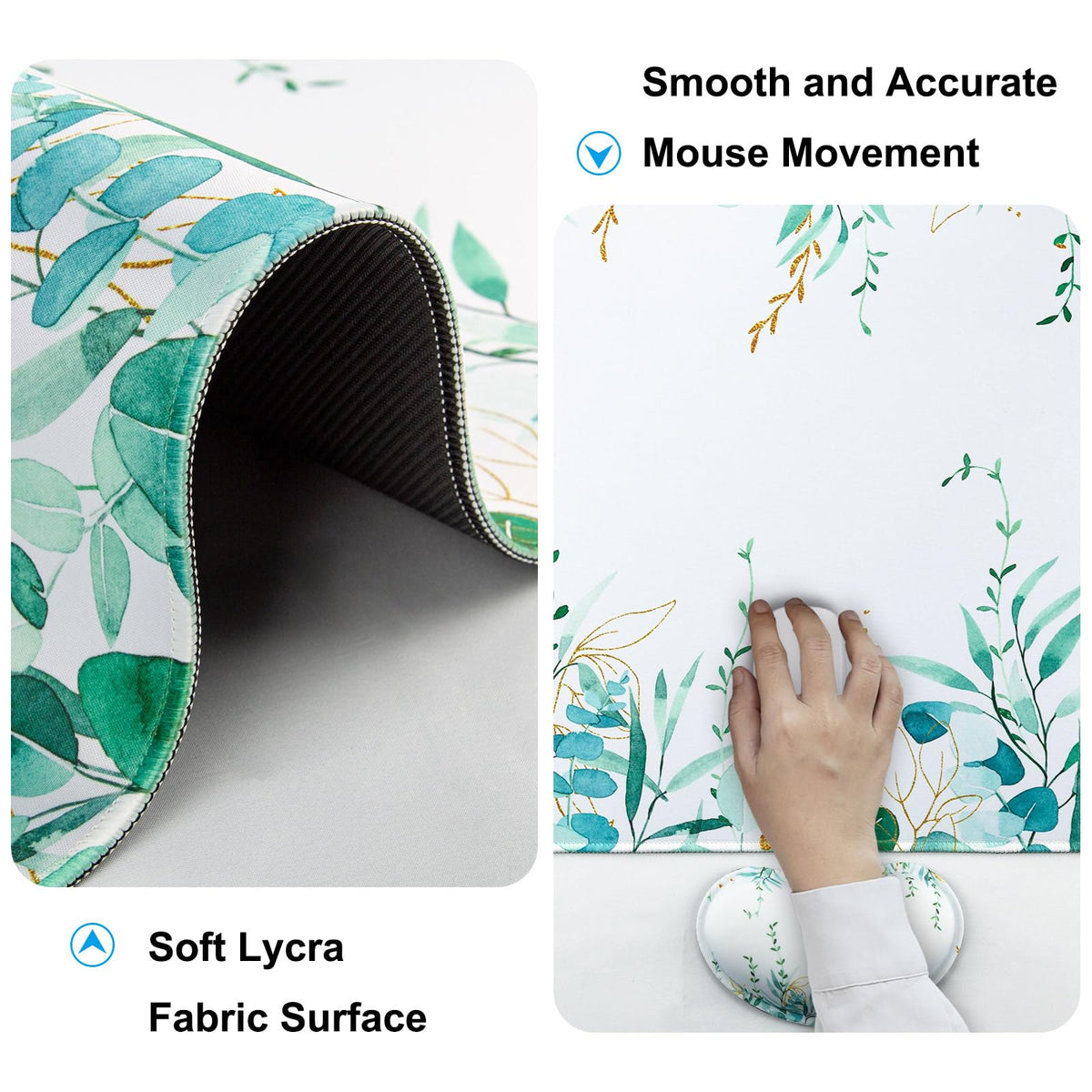 4 in 1 Mouse Pad and Keyboard Wrist Rest,Large Desk Mat,Coaster Set-Tree