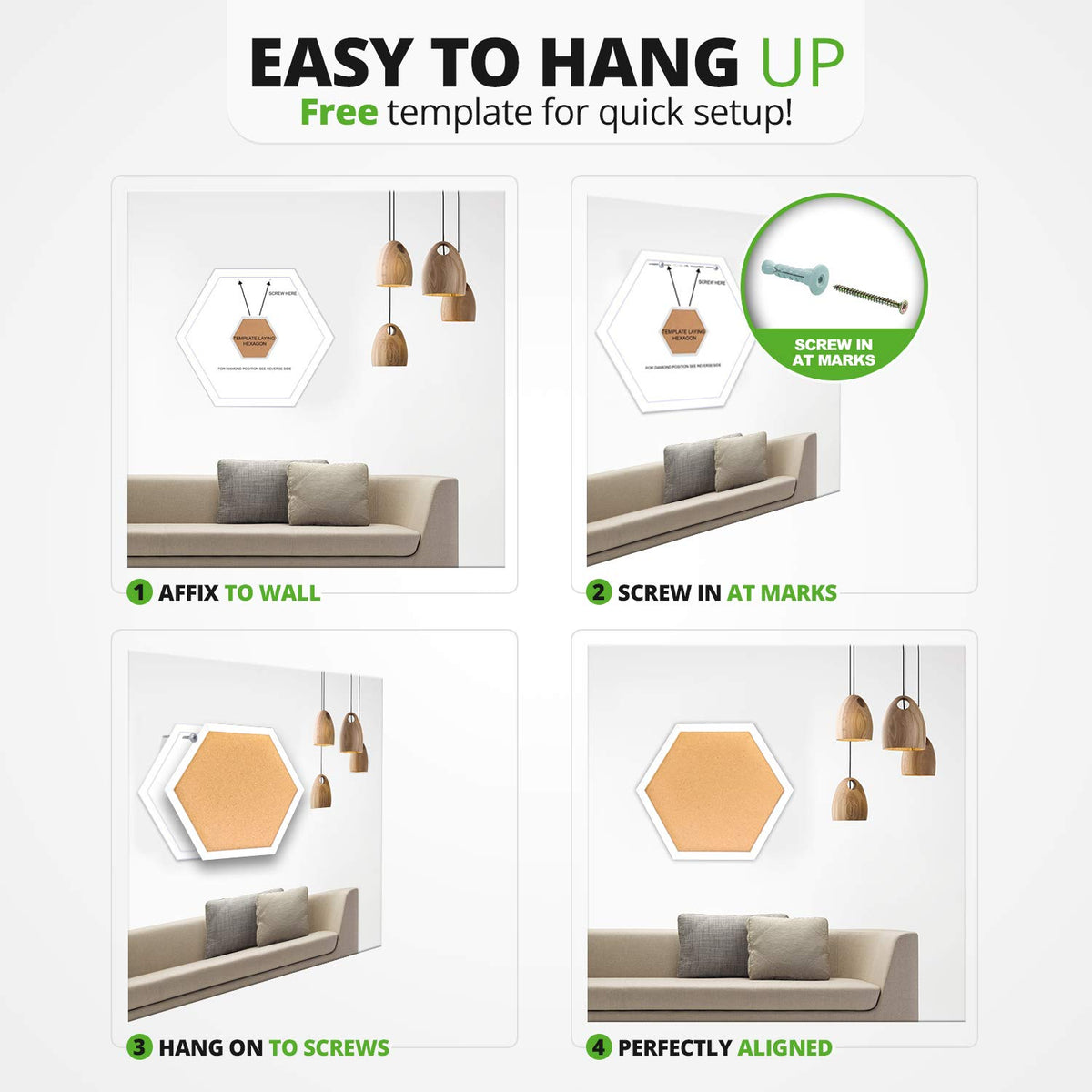 Cork Board Hexagon Diamond Shape White Framed Bulletin Board Modern Decorative Corkboard for Walls