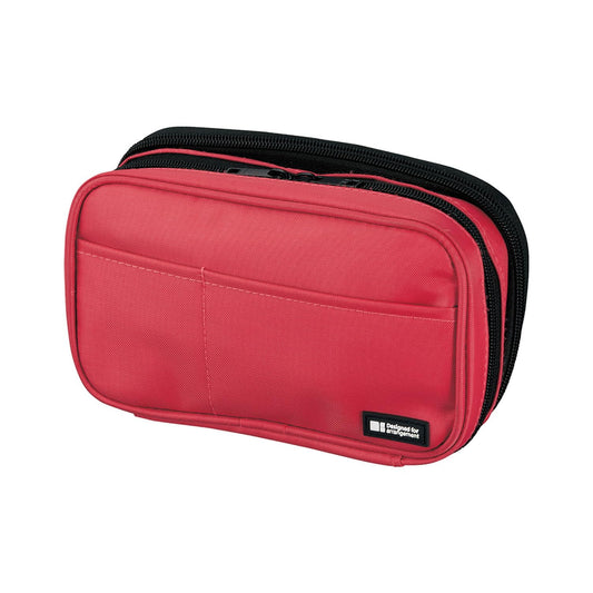 LIHIT LAB Large Capacity Double Zipper Pencil Case For School Office College, Big Capacity 6