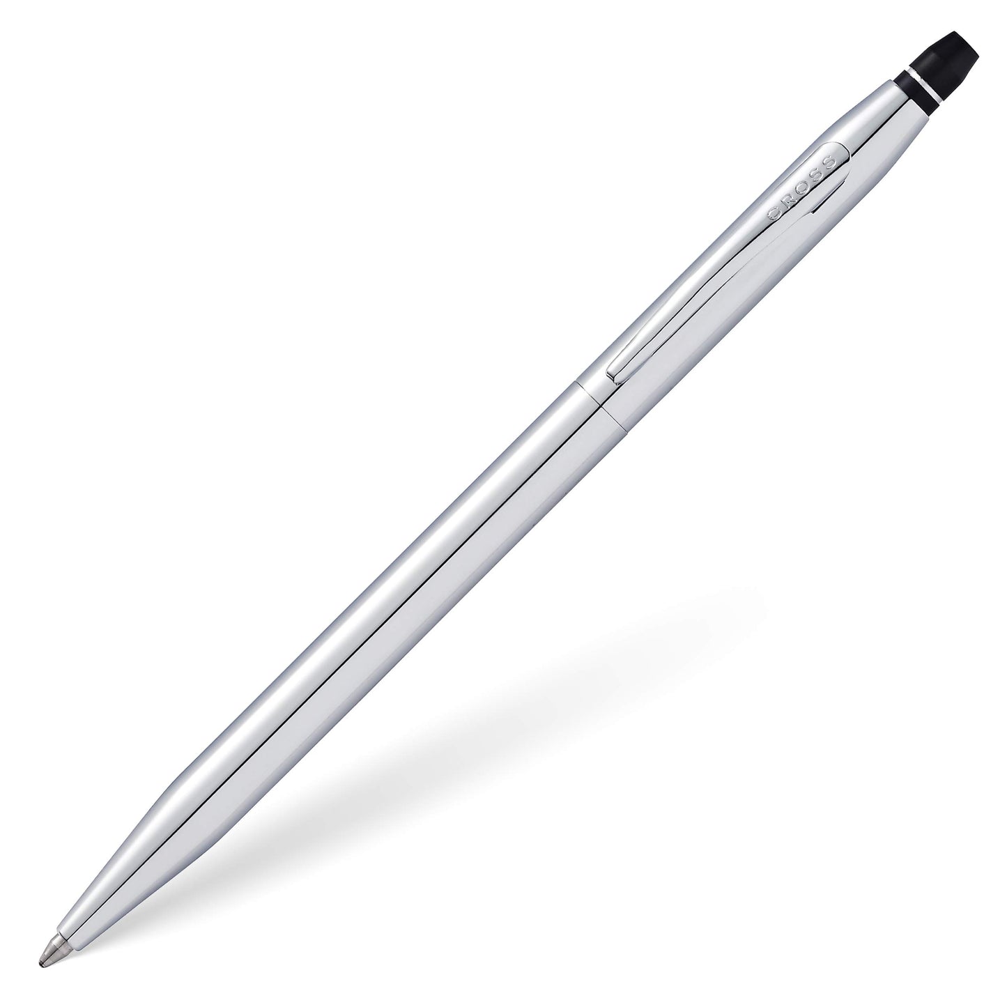 Cross Click Polished Chrome Ballpoint Pen, Black Contrasting Clicks, High-End Pen, Smooth Writing