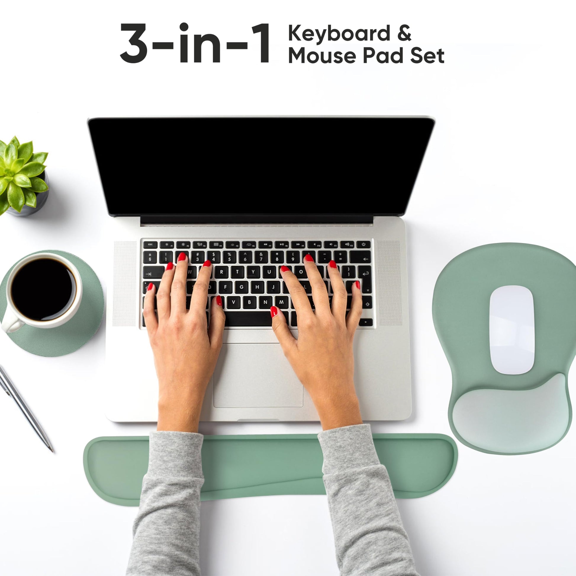 WINTOJO Wrist Rest Support for Mouse Pad Keyboard Set Circle Coaster Gaming Mouse Pad Ergonomic Gel