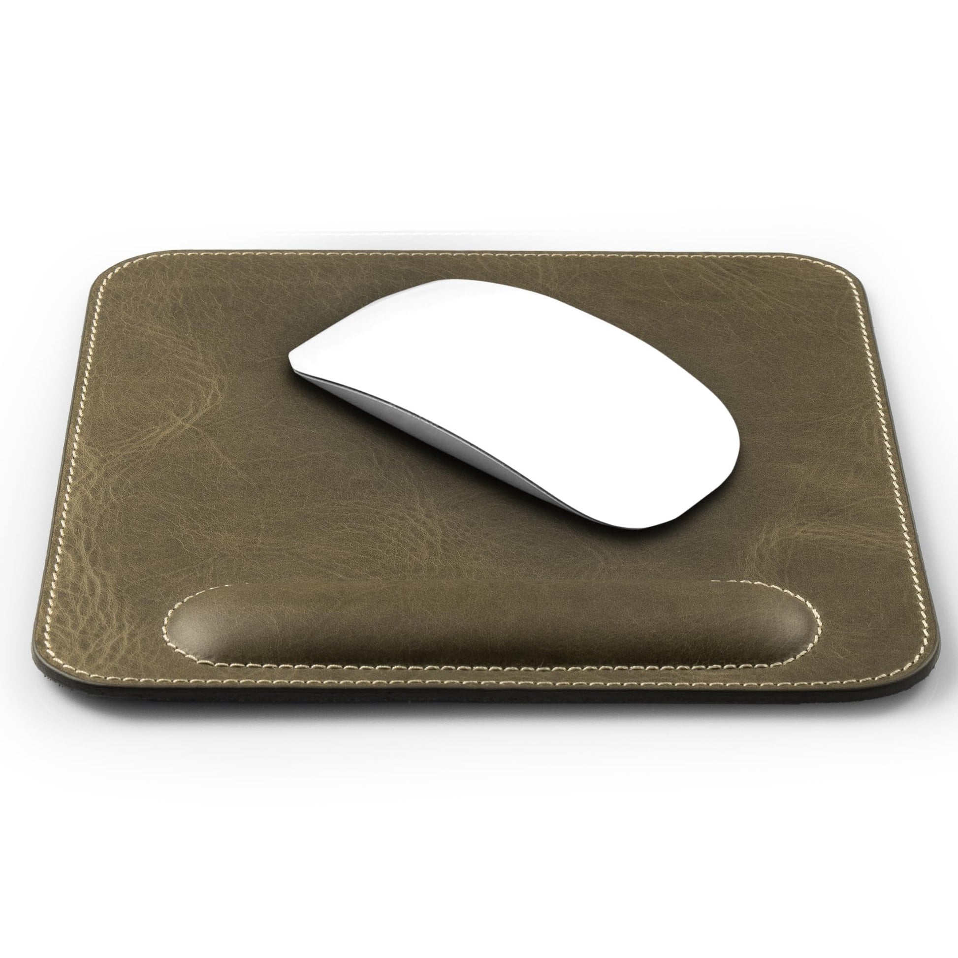 Londo Top Grain Leather Mouse Pad with Wrist Rest – Ergonomic Support, Non-Slip Base, Smooth Surface
