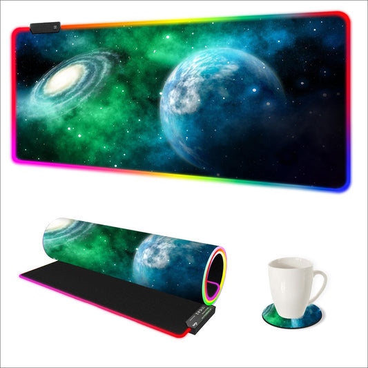 ARTSO Large RGB Gaming Mouse Pad, Led Big Mouse mat with 14 Light Modes, Extended Soft Computer