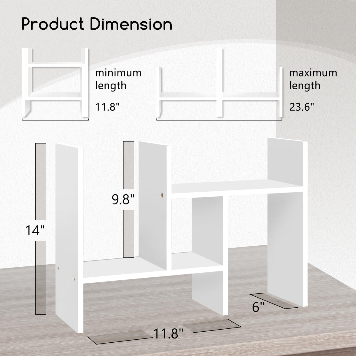 Jerry & Maggie Desktop Organizer Office Storage Rack Adjustable Wood Display Shelf Free Style