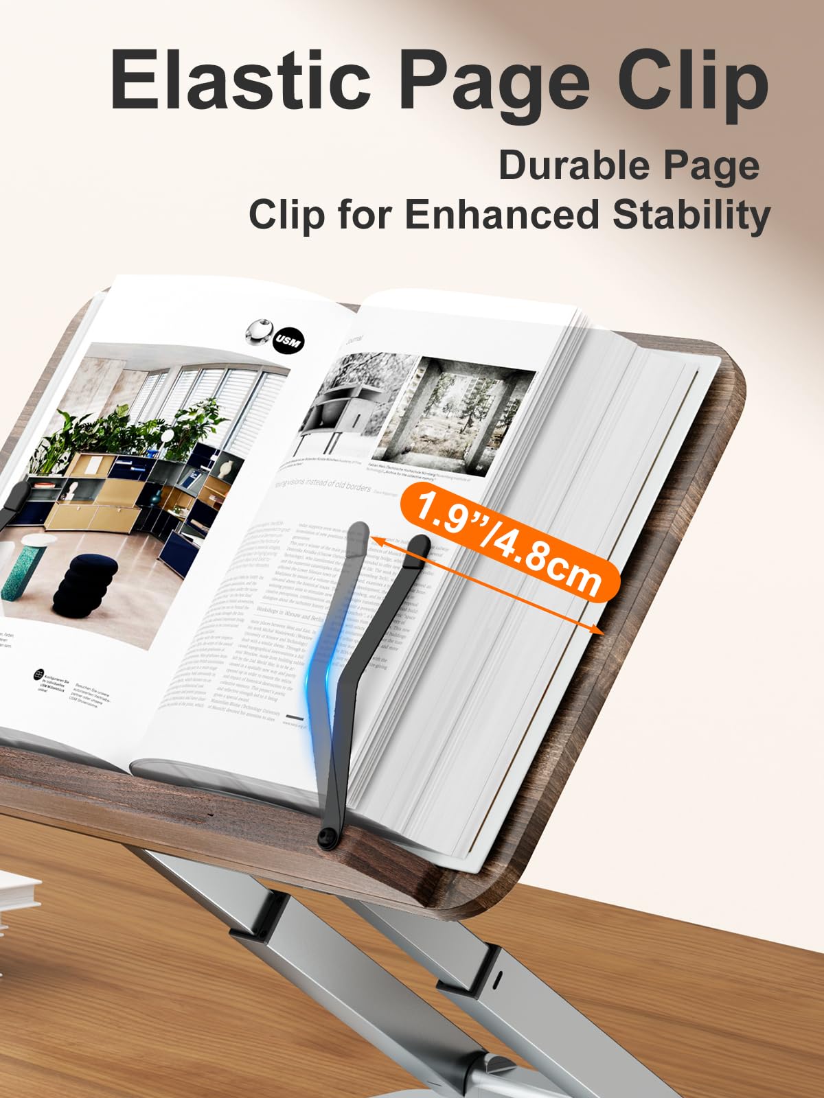 Tounee Book Stand for Reading, Telescopic Book Holder, Adjustable Height Pull Out Design Ergonomic