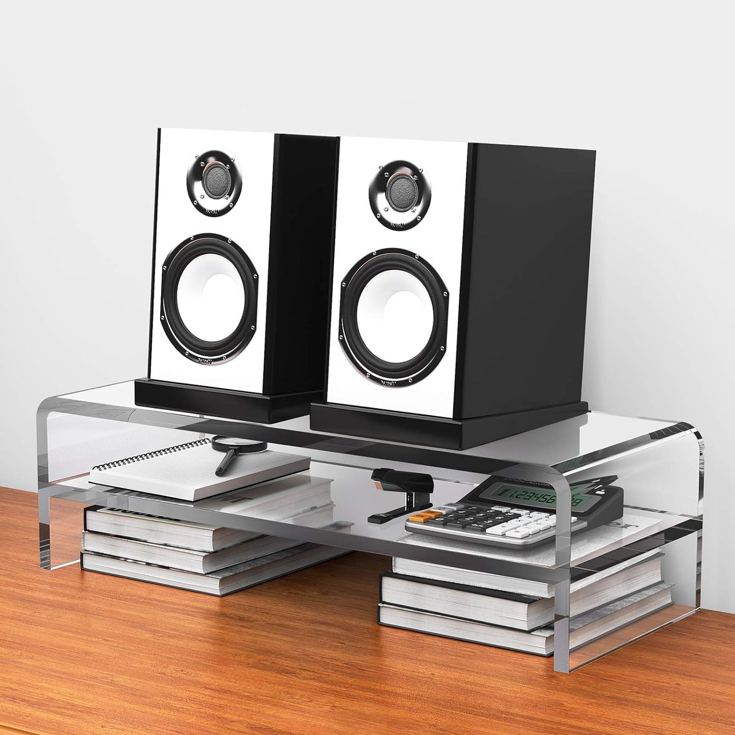 Egchi Acrylic Monitor Stand,2 Tiers Computer Monitor Riser(18x8x5.5 inches),Computer Stand/Monitor