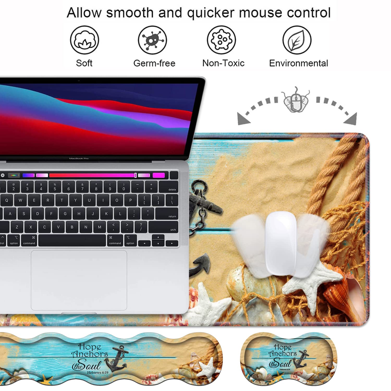 Ergonomic Keyboard Wrist Rest & Mouse Pad Wrist Rest Set, Large XXL Gaming Desk Mat 31.5"x 11.8"