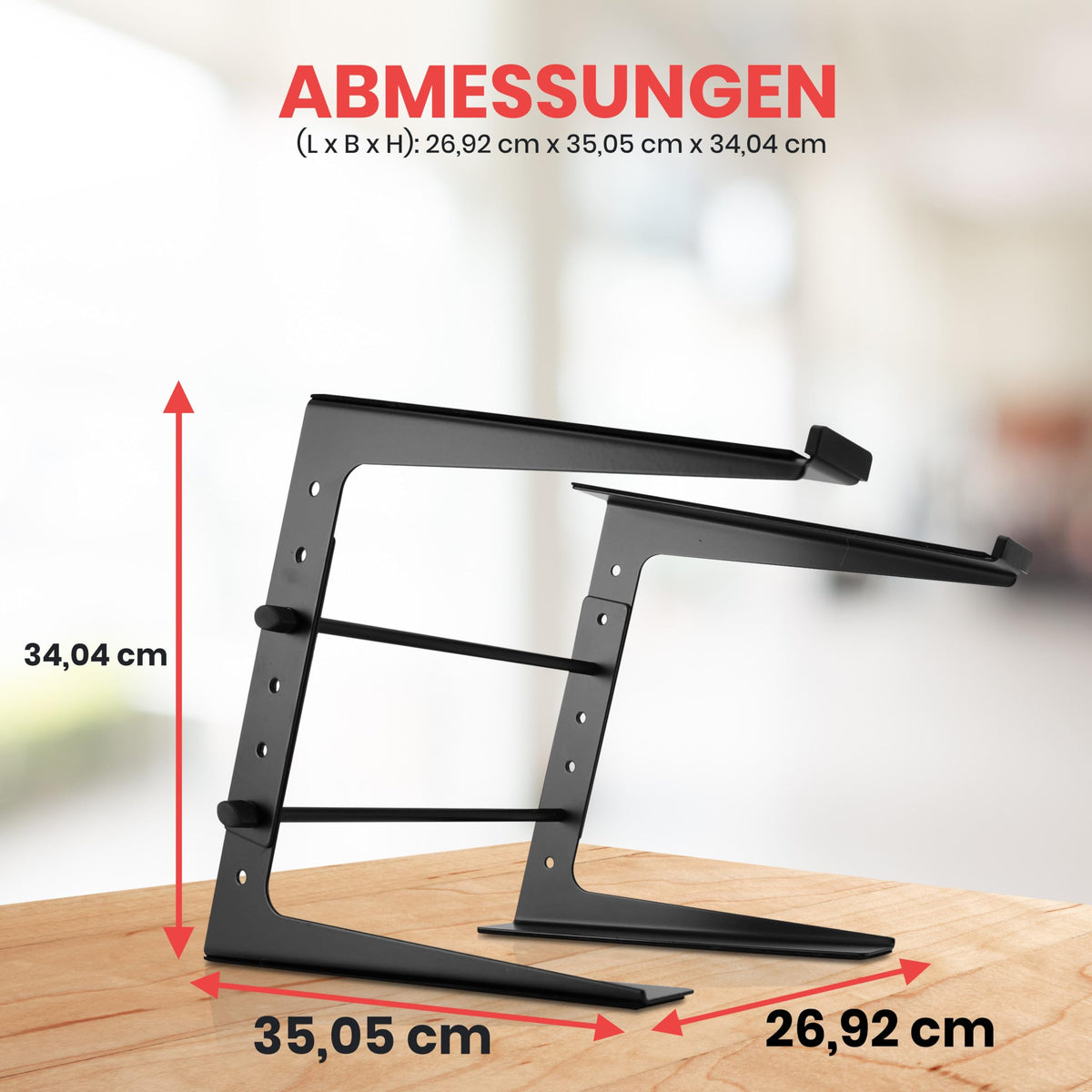 Pyle Portable Adjustable Laptop Stand - 6.3 to 10.9 Inch Anti-Slip Standing Table Monitor or
