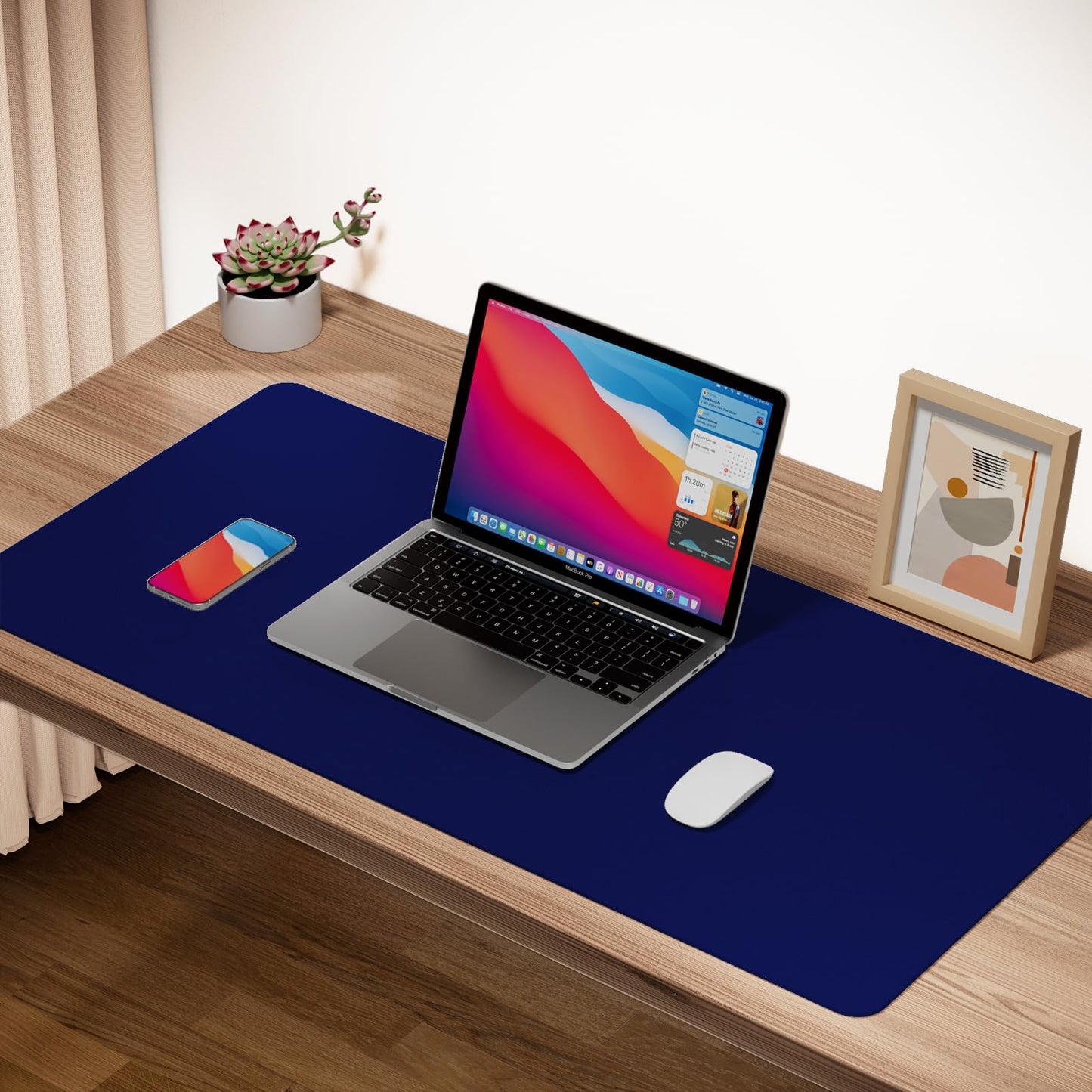 Boutilon Leather Desk Pad Protector,Non-Slip Mouse Pad,Laptop Desk Pad,Office Mouse Mat,Waterproof