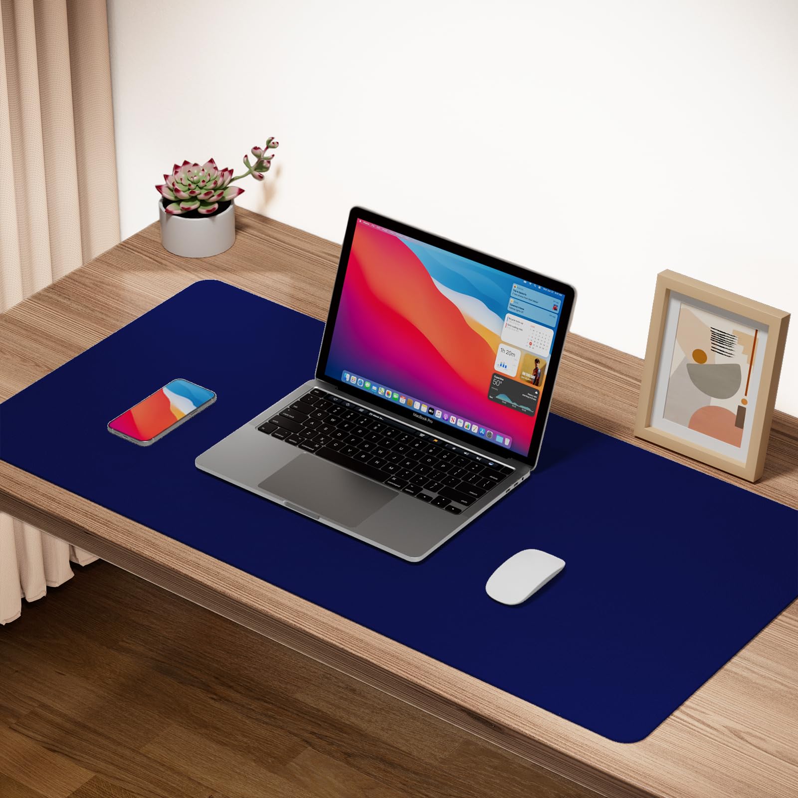 Boutilon Leather Desk Pad Protector,Non-Slip Mouse Pad,Laptop Desk Pad,Office Mouse Mat,Waterproof