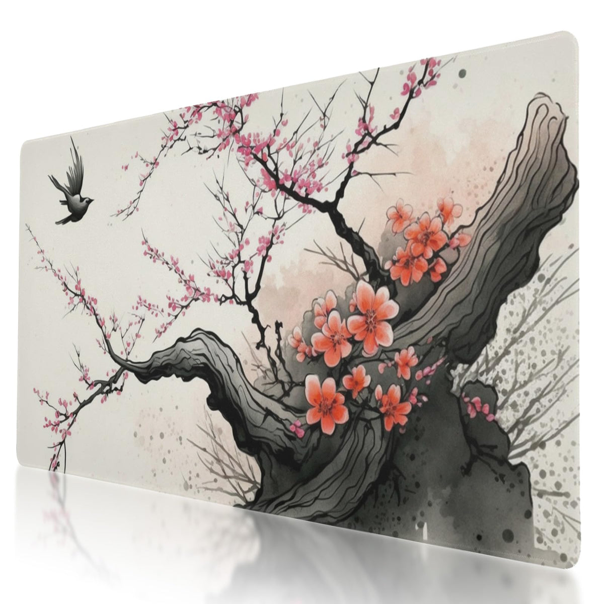 Japanese Cherry Blossom Style XXL Mouse Pad - Non-Slip Mouse Protector for Gaming, Office and Home