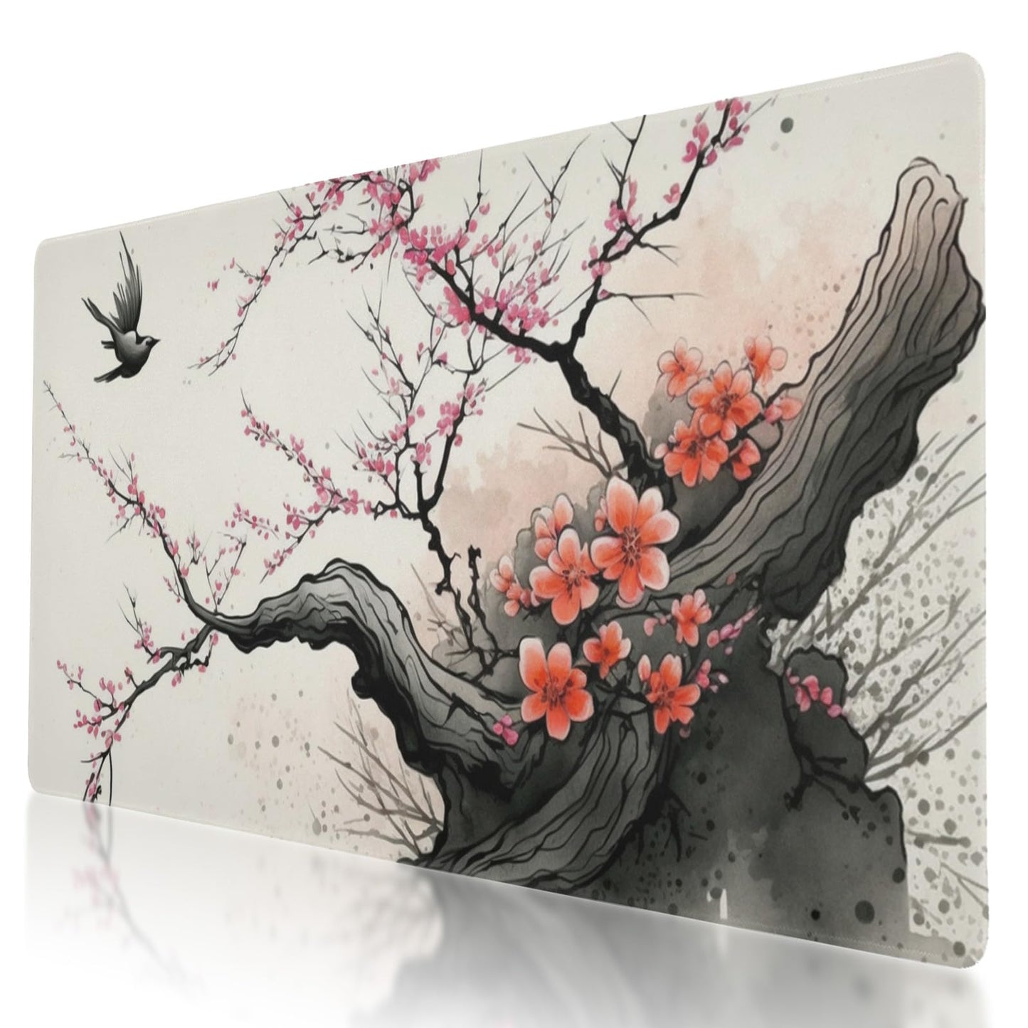 Japanese Cherry Blossom Style XXL Mouse Pad - Non-Slip Mouse Protector for Gaming, Office and Home