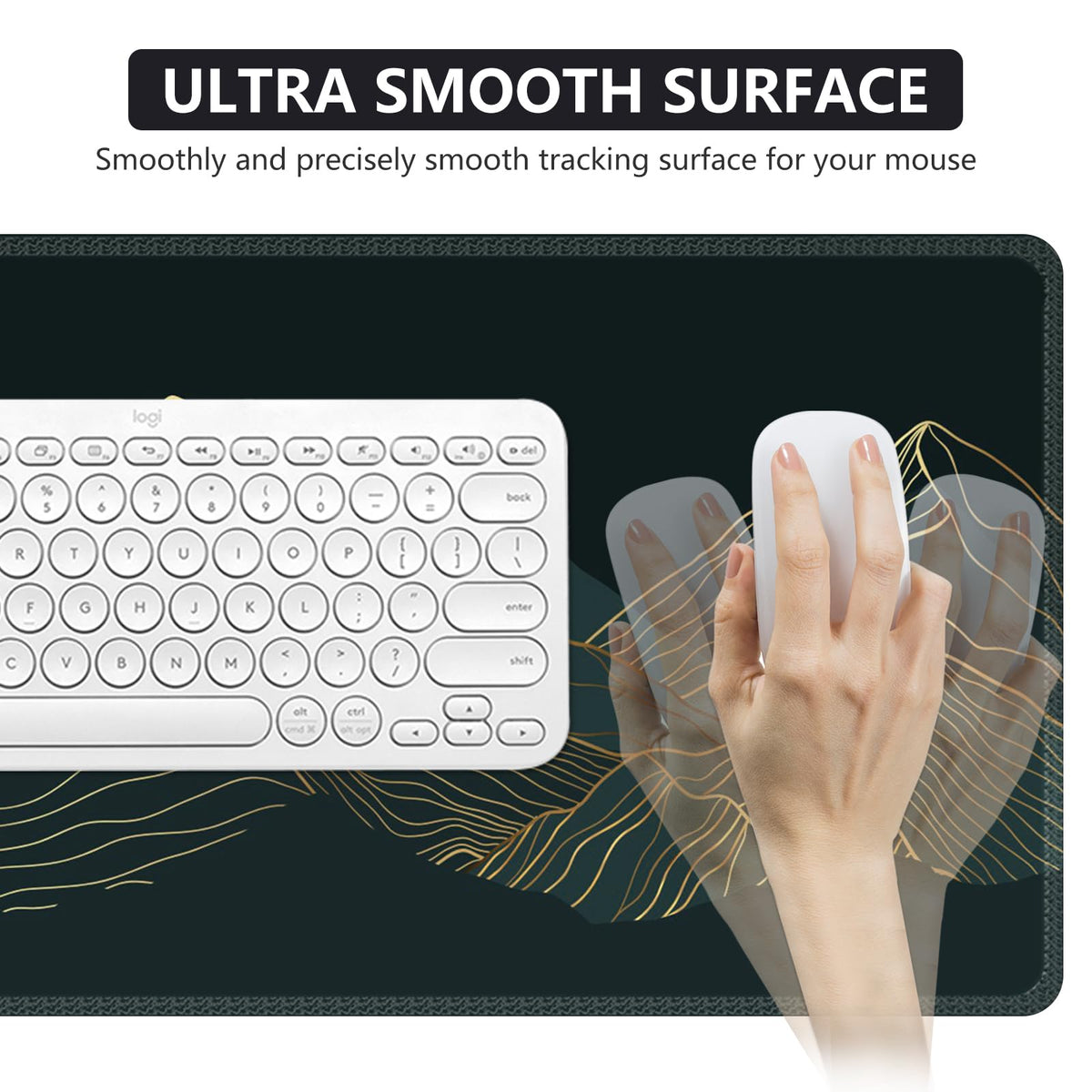 iCasso Large Mouse Pad, XXL Green Mousepad,A-Mountain Cyan Extended