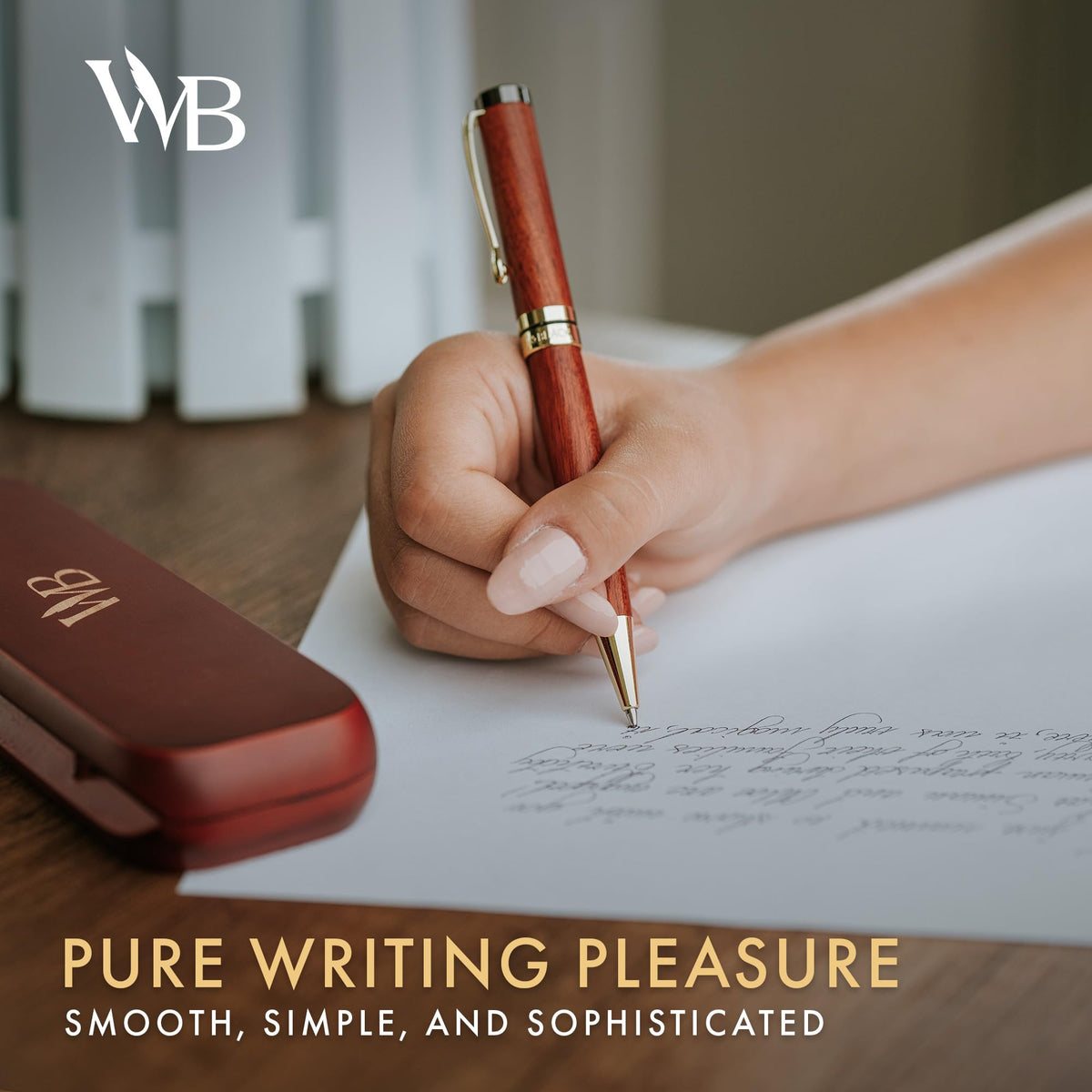 Wordsworth & Black Luxury Refillable Bamboo Wood Ballpoint Pen for Writing
