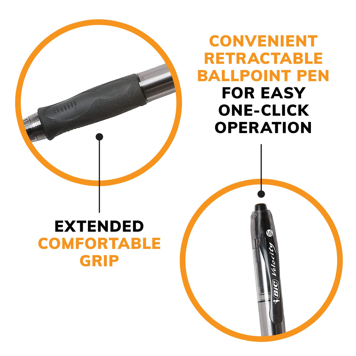 BIC Glide Bold Black Ballpoint Pens, Bold Point (1.6mm), 36-Count Pack