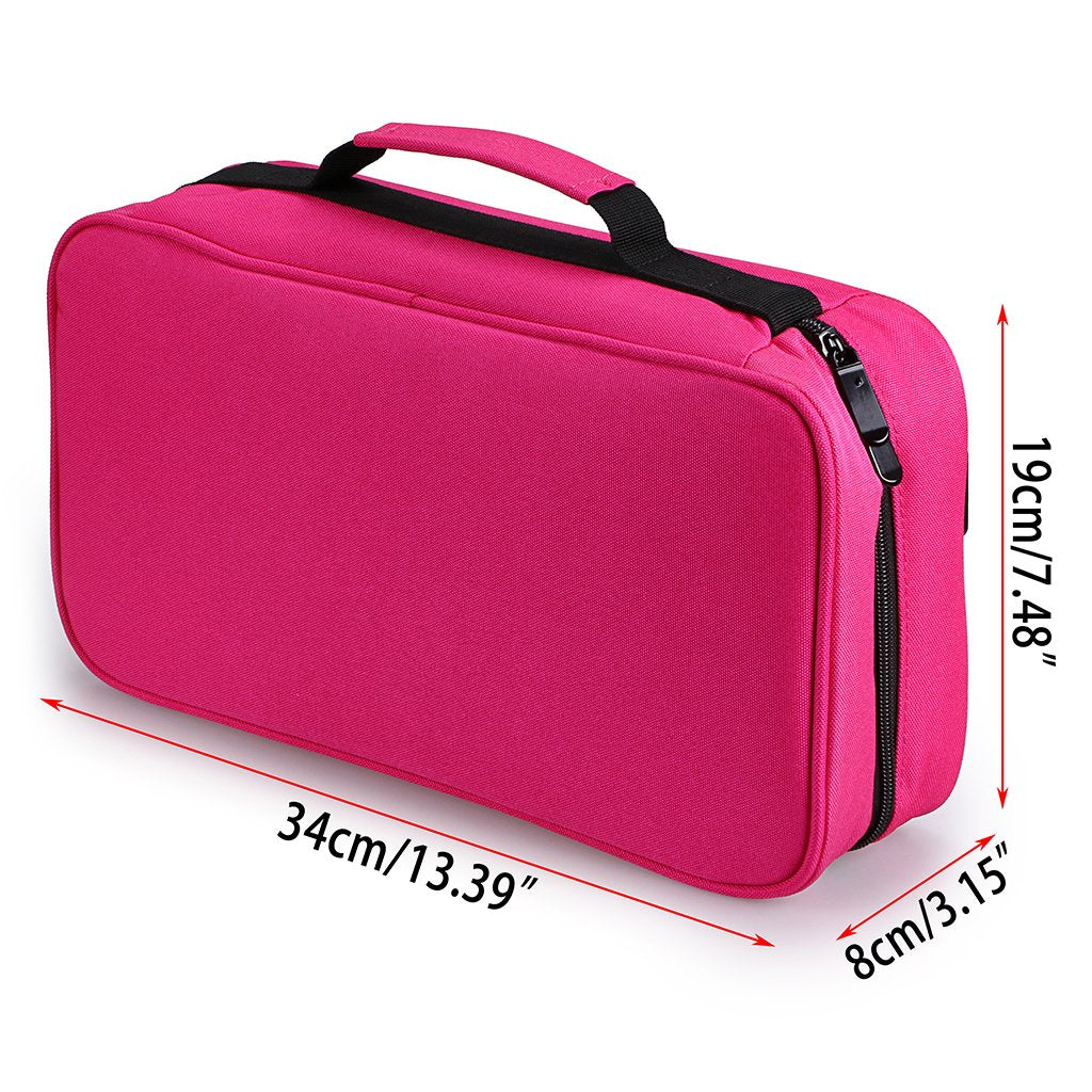 BTSKY Art Marker Carrying Case Lipstick Organizer-60 Slots Canvas Zippered