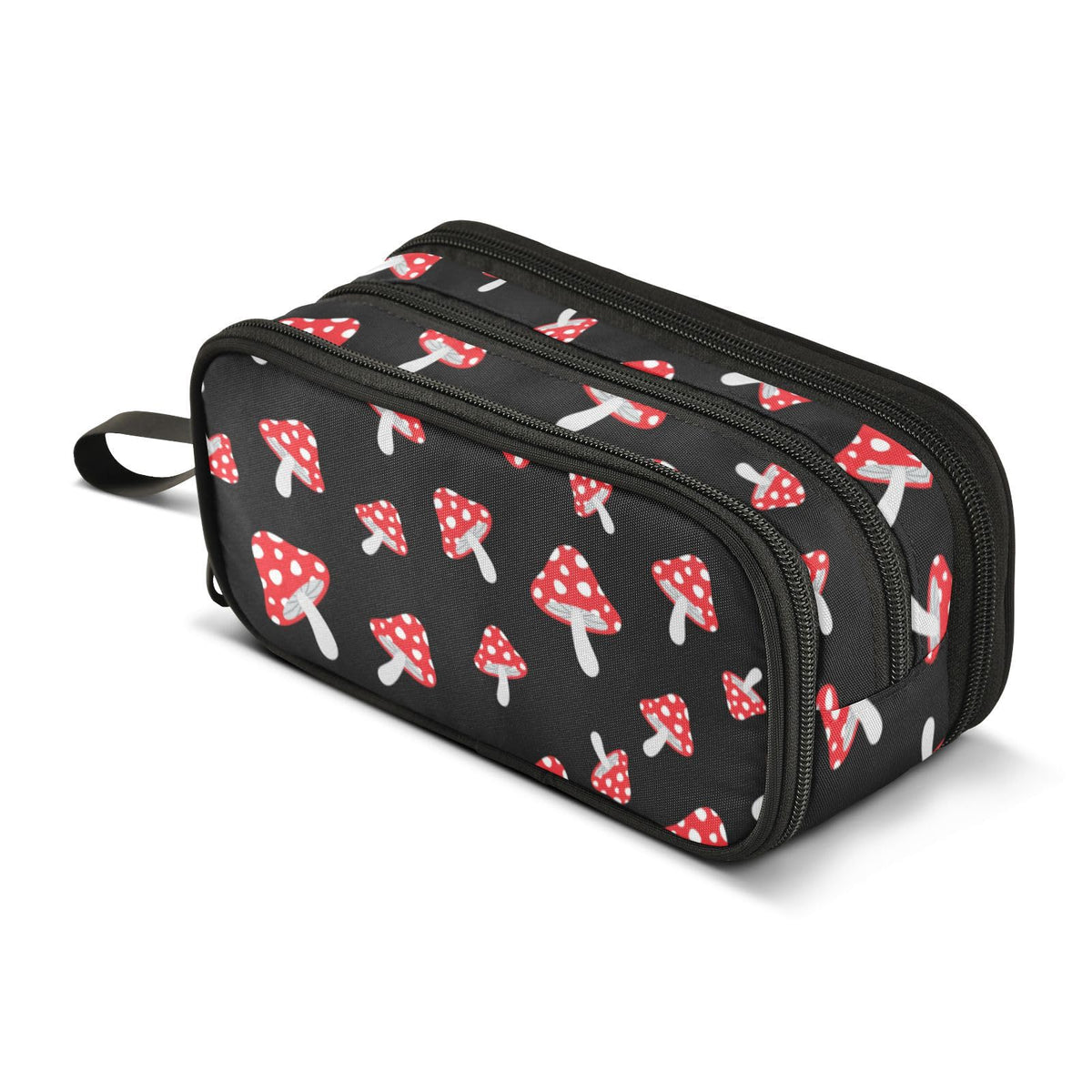 Sletend Pencil Case Mushroom Cartoon 3 Compartments Pencil Pouch