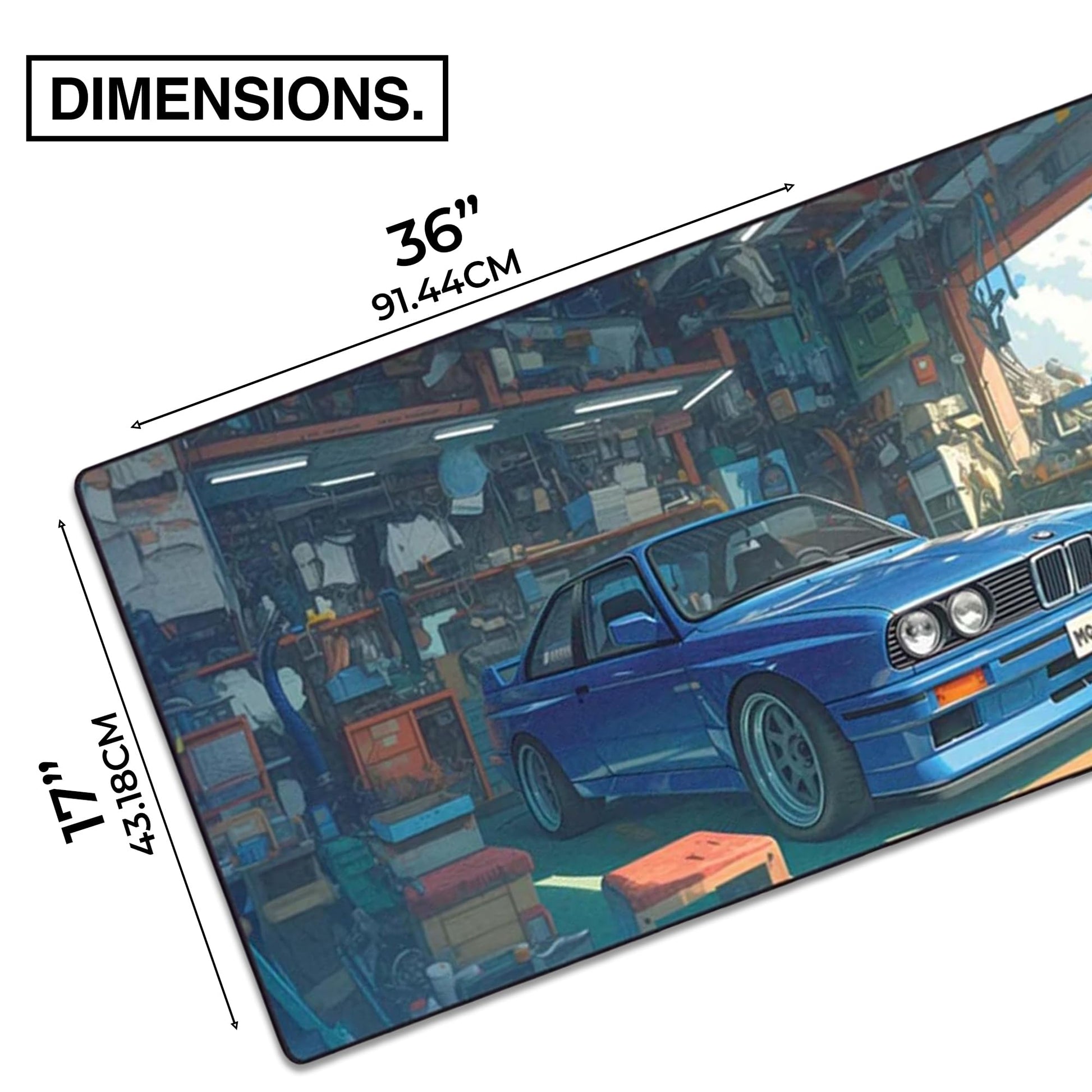 MPCO. Benjis-BMW Large Gaming Desk Pad, 36" x 17" Duraglyde Fabric Desk Mat