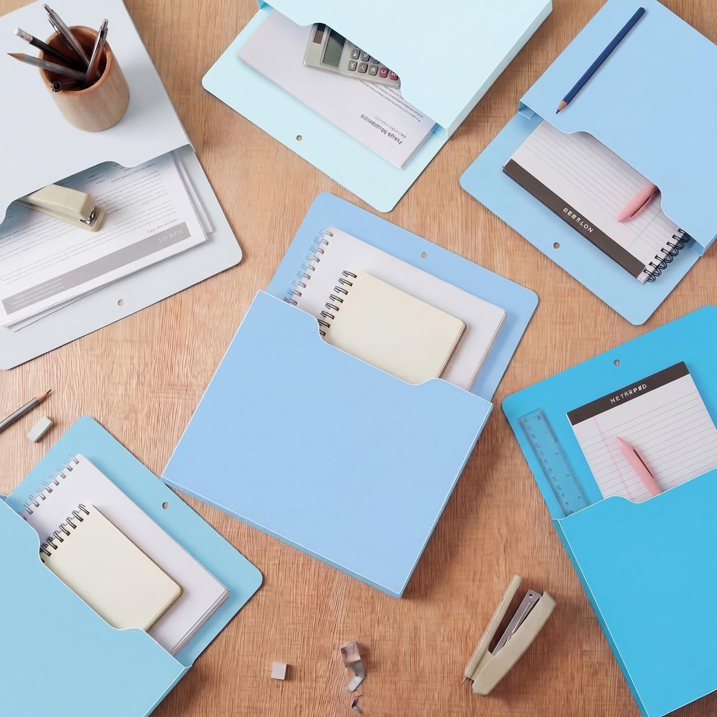 Fuutreo Magnetic Wall File Holder,6pcs,Ocean Color,Vertical-large