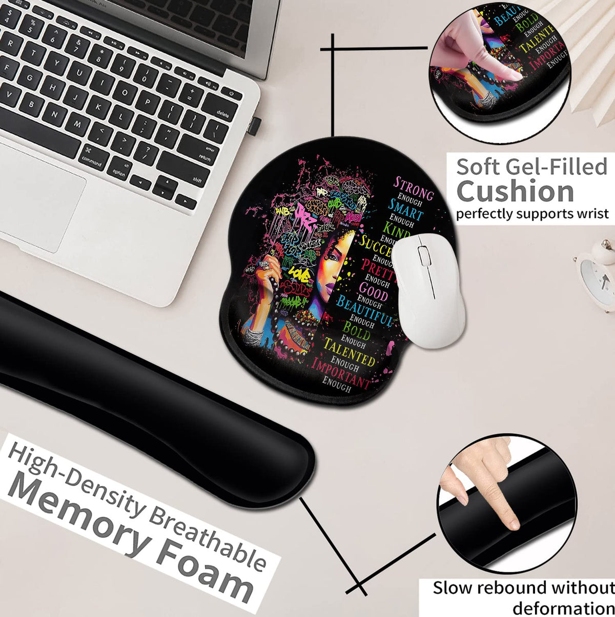 Ergonomic Mouse Pad with Wrist Support Gel, Comfortable Wireless Mouse pad, Pain Relief Mousepad