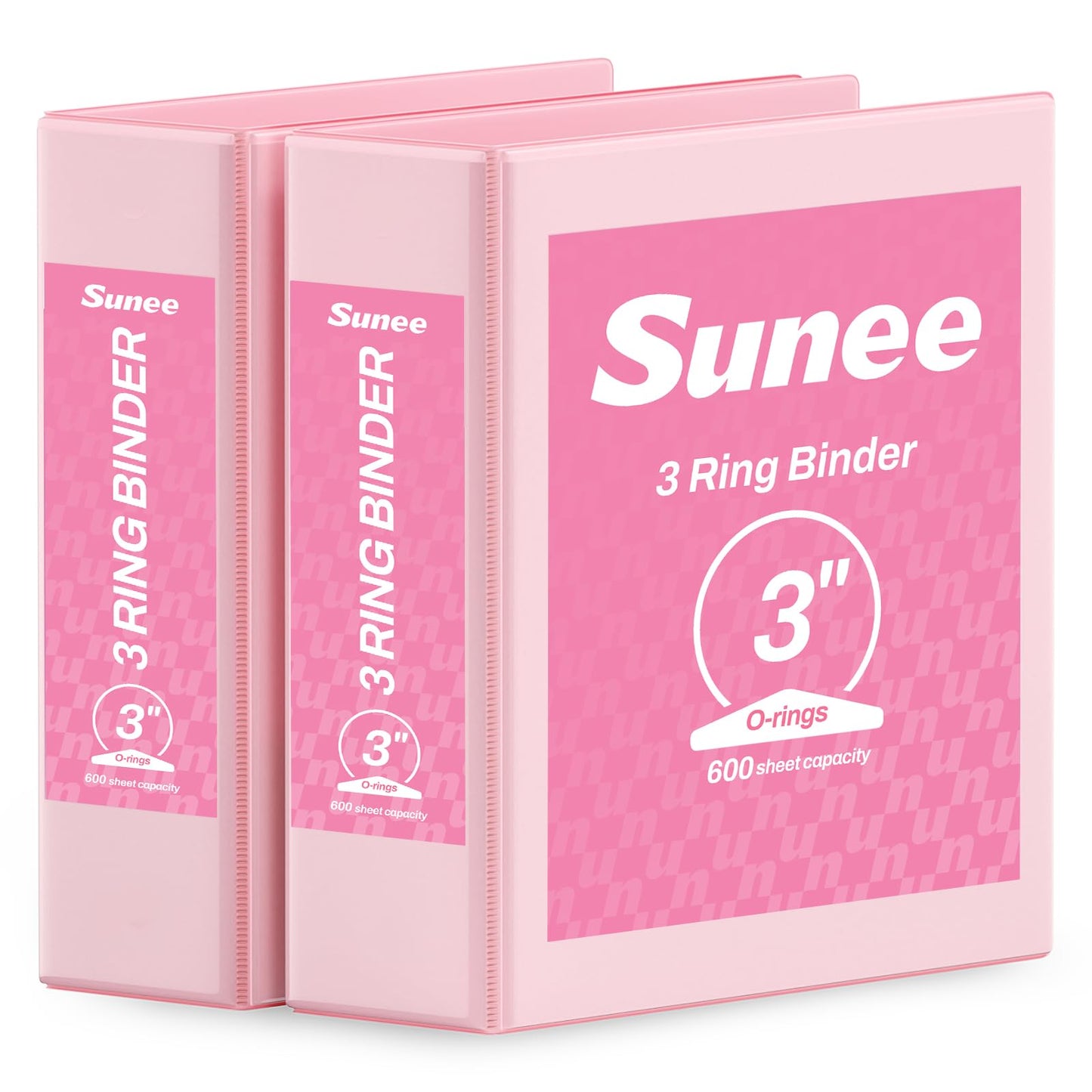 SUNEE 3 Ring Binder 3 Inch 2 Pack, Clear View Binder Three Ring PVC-Free (Fit 8.5x11 Inches) for