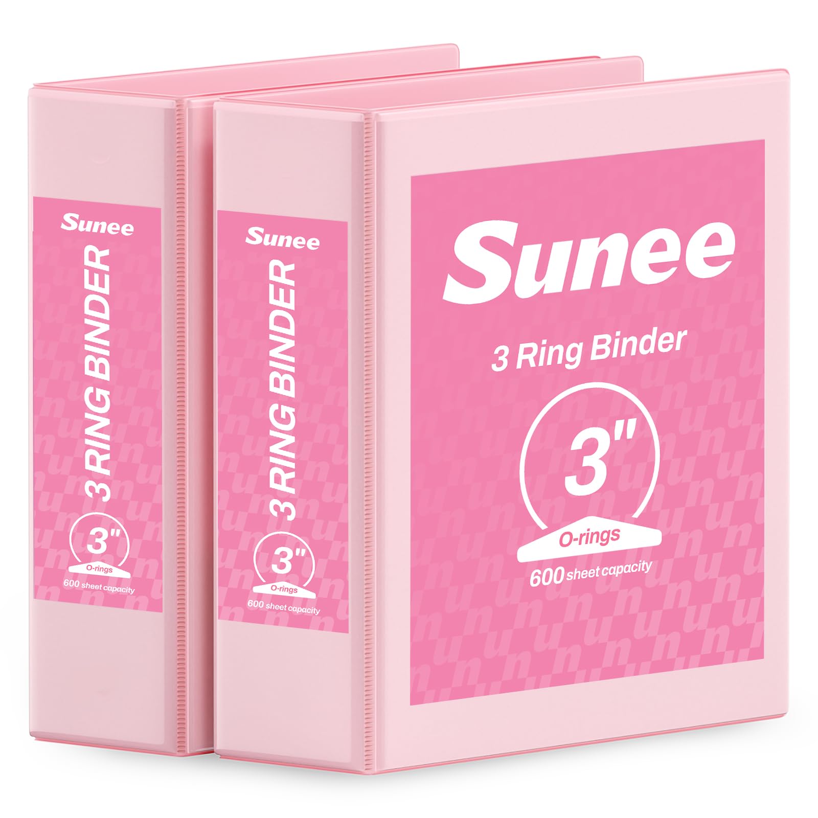 SUNEE 3 Ring Binder 3 Inch 2 Pack, Clear View Binder Three Ring PVC-Free (Fit 8.5x11 Inches) for