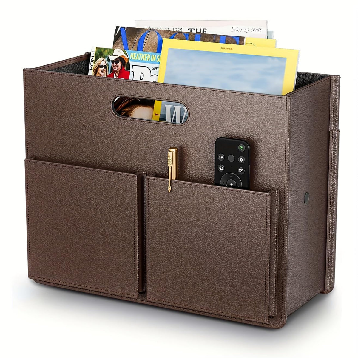 ABC life Magazine Holder,Magazine Rack Floor, Brown