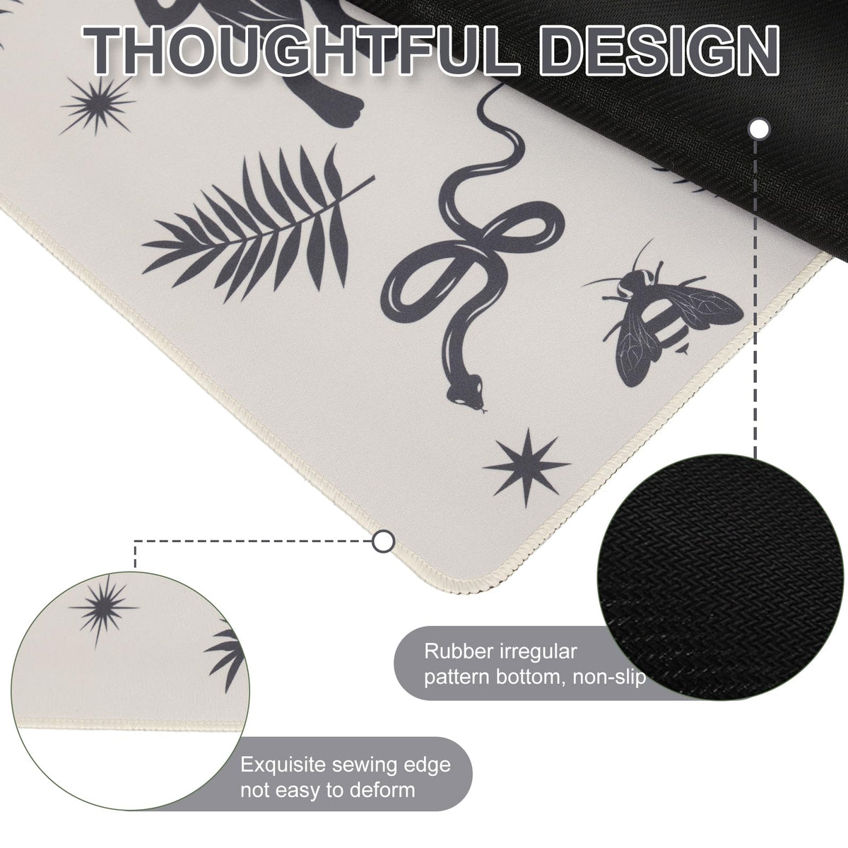 L-SPOUTTO Mystical Desk Mat for Keyboard and Mouse,XXL Gaming Mouse Pad