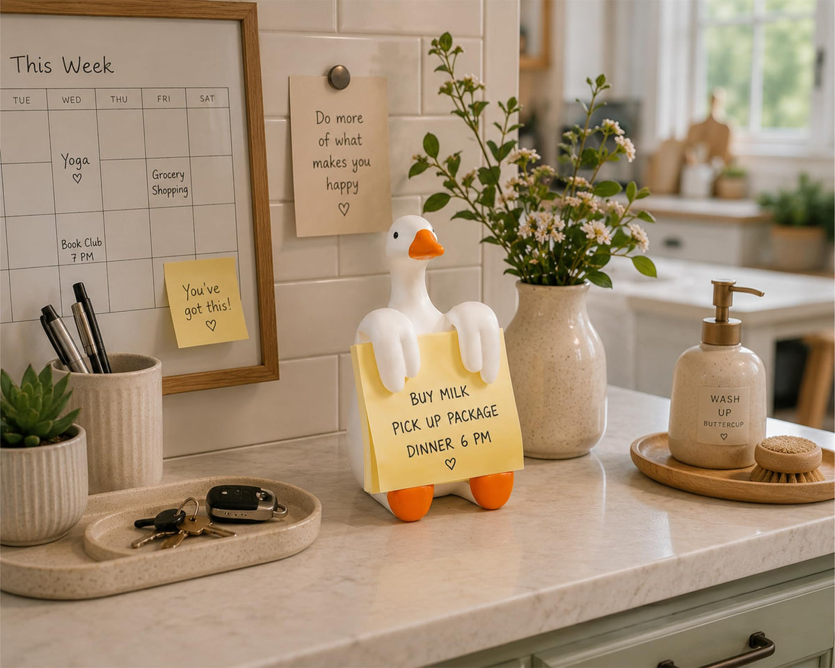 HORTIX Silly Goose Pop-Up Sticky Note Dispenser for 3 x 3 in Notes, Orange