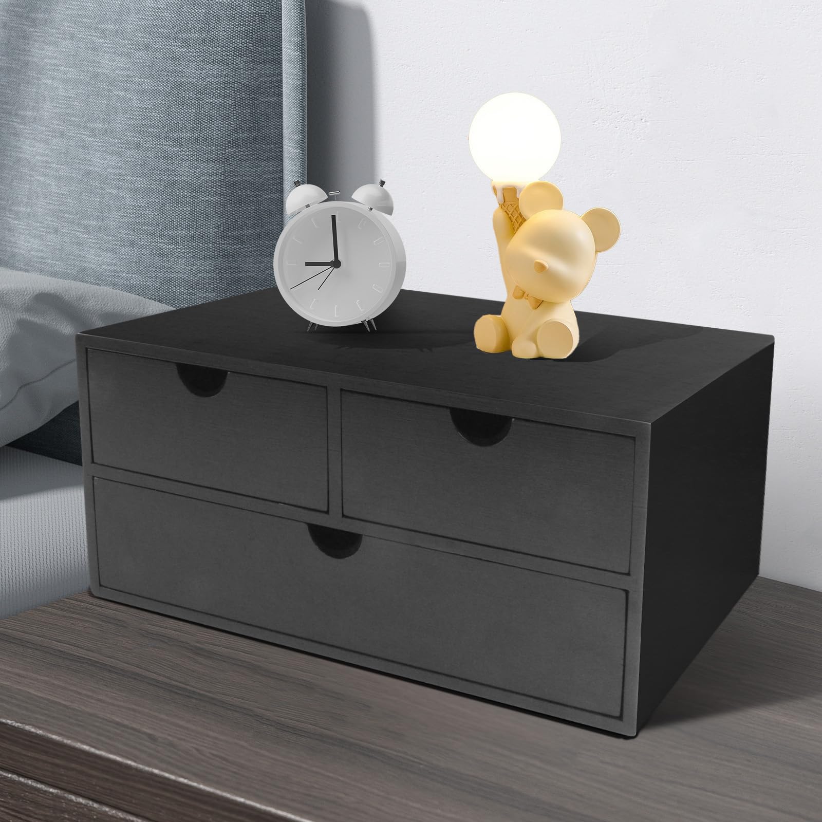 Charmewooden Bamboo Desk Organizer With Drawers Countertop Drawers Counter Storage Box Corner Desk