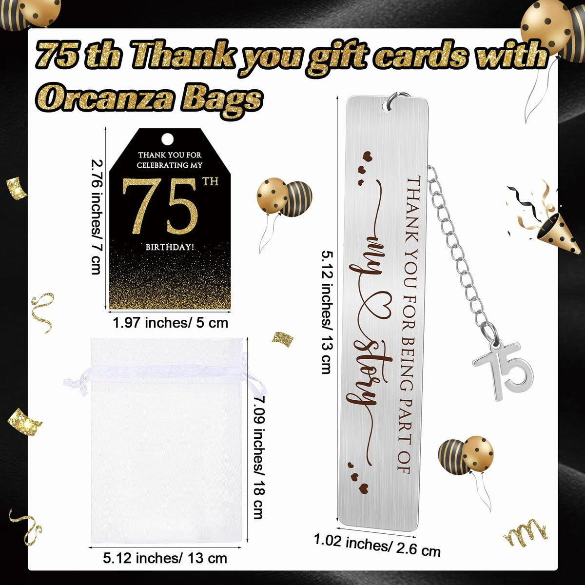 Sinload 25 Sets Birthday Favors for Guests 25 Thanks for Coming Ballpoint Pens 25 Metal Bookmarks