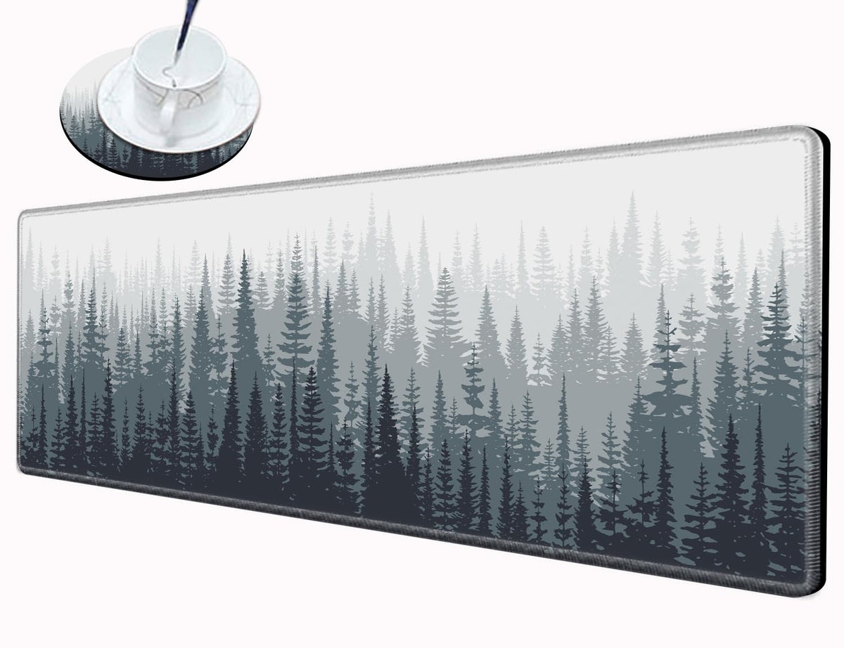 36x12 Mousepad Misty Forest Desk Mat Gaming XXL Desk Pad Large Mouse Pad Long Mouse Mat Extended