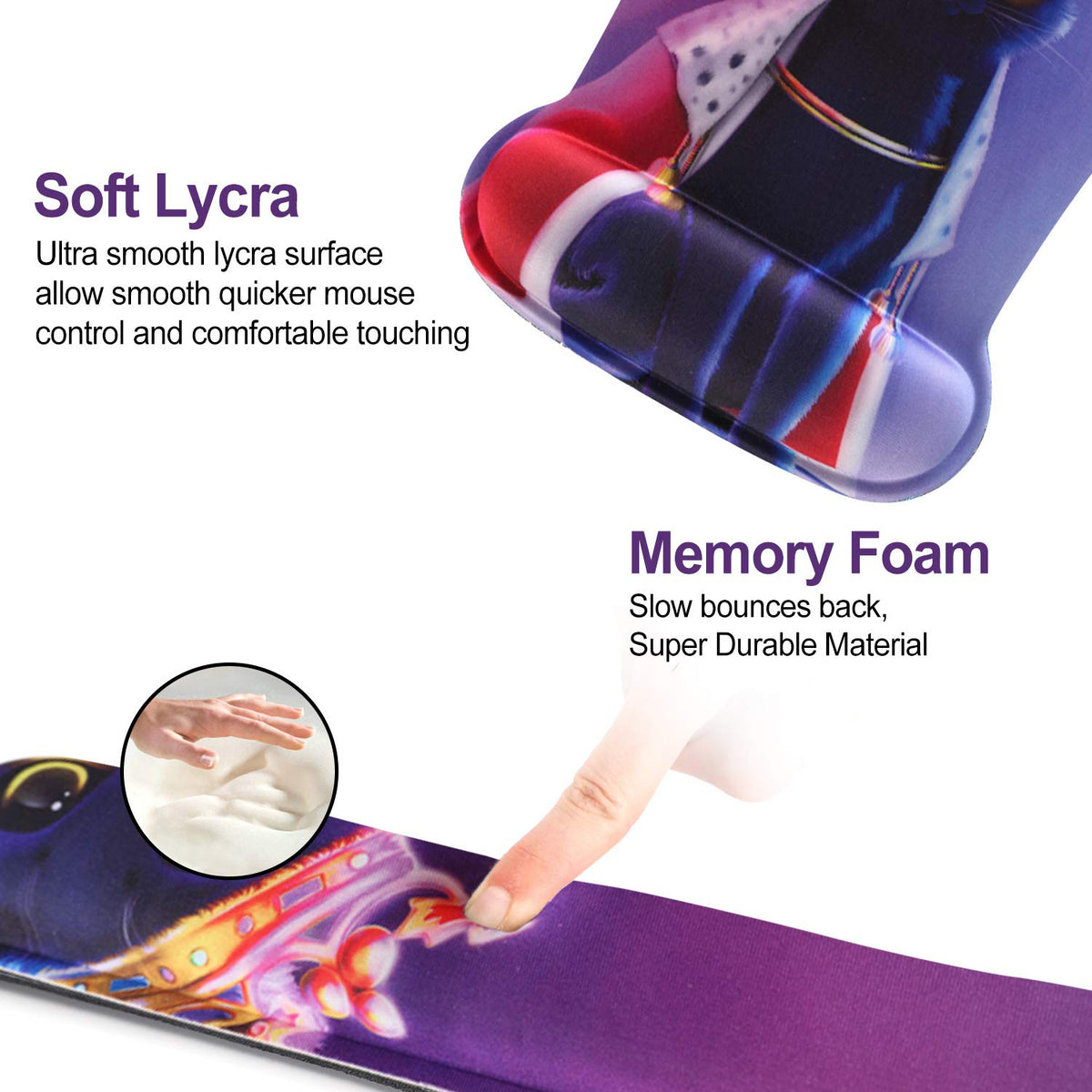 ToLuLu Keyboard Mouse Pad Wrist Rest Set, Gel Ergonomic Mouse Pads Wrist Support for Computer