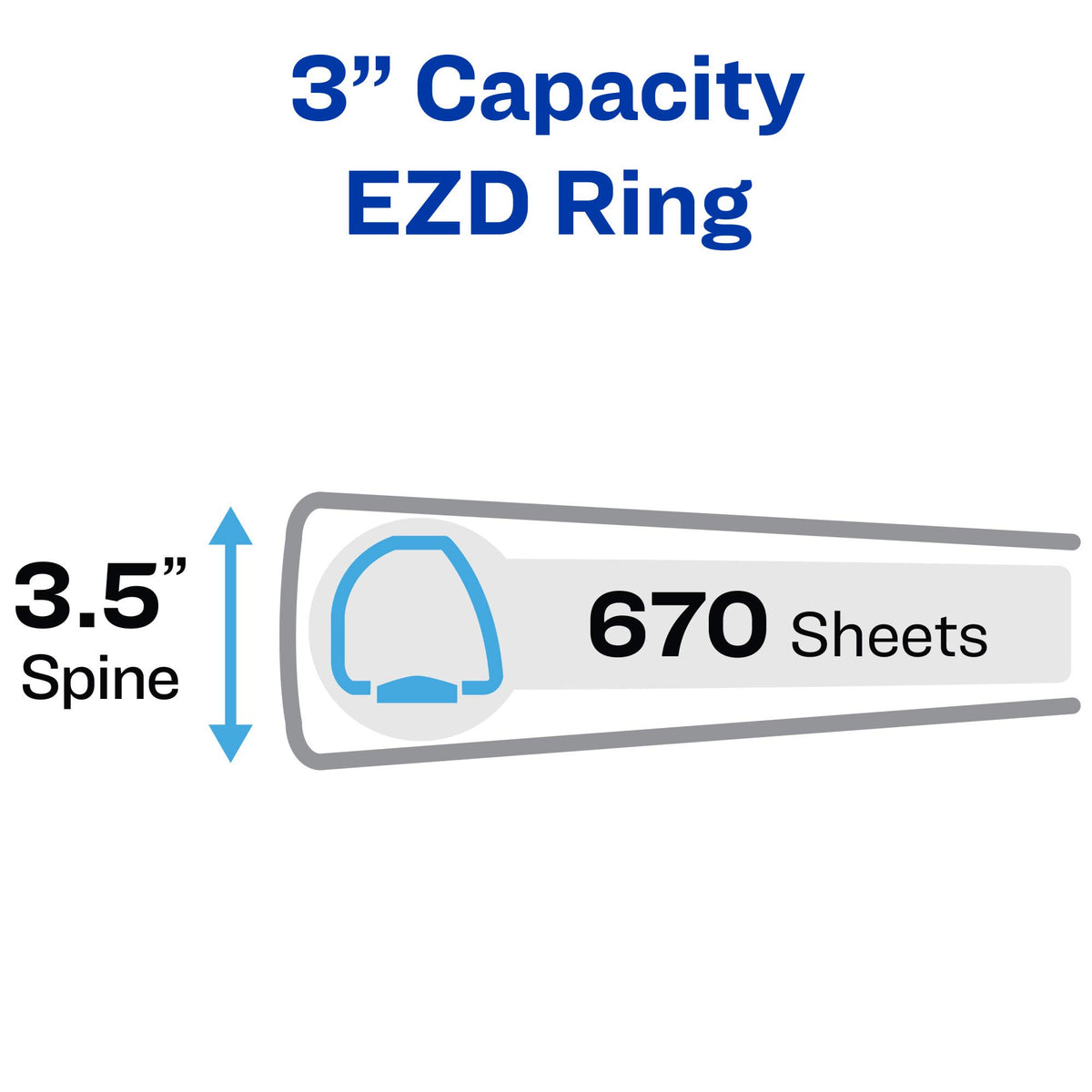 Avery® Durable 3 Ring Binder, 3" EZD® Rings, 1 Black Binder