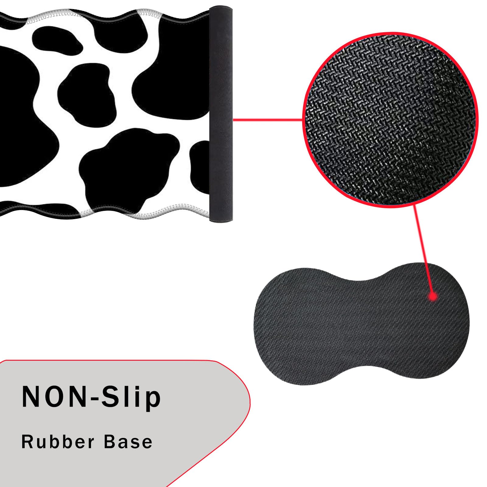 CICPLKSE Mouse Pad with Wrist Support + Desk Mat + Coaster 3 in 1 Set, XL Large Gaming Mousepad